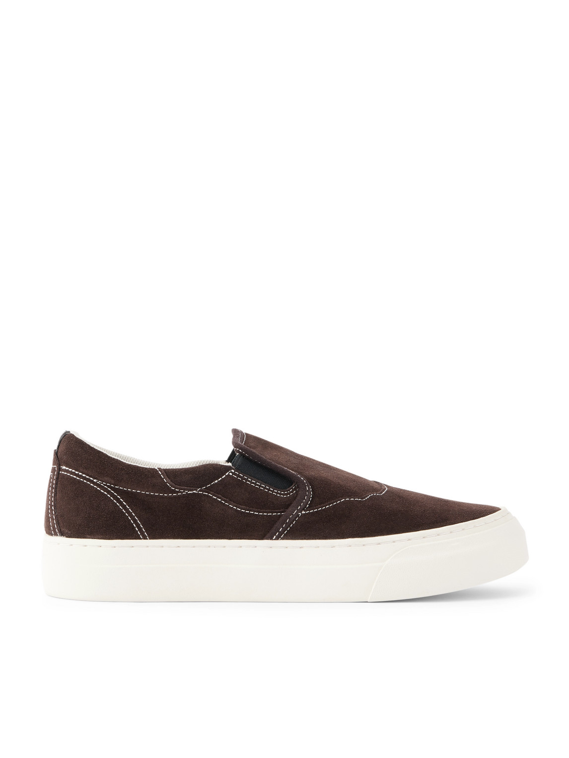 Omni Lister Canvas-trimmed Suede Slip-on Sneakers In Burgundy