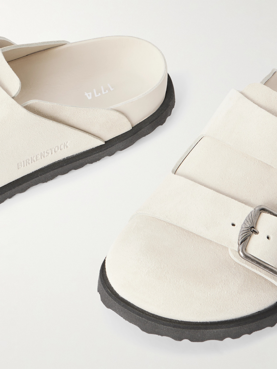 Birkenstock 1774 222 West Suede Clogs In Neutral