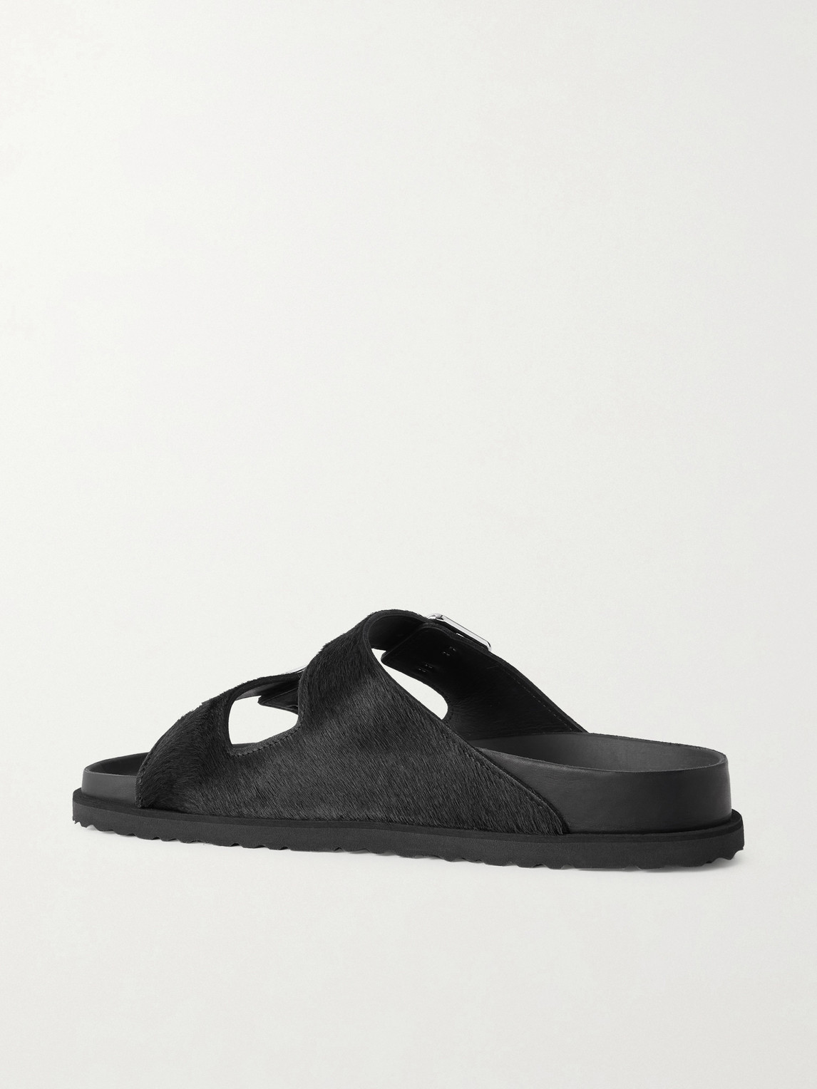 Birkenstock 1774 Arizona Calf Hair Sandals In Black