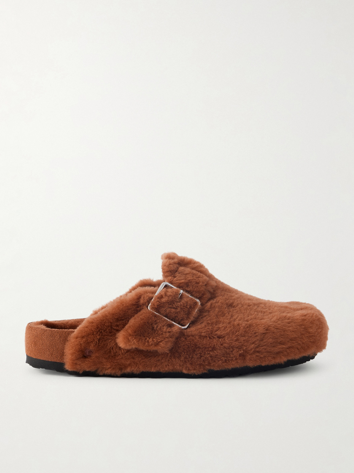 Birkenstock 1774 Boston Shearling Clogs In Burgundy