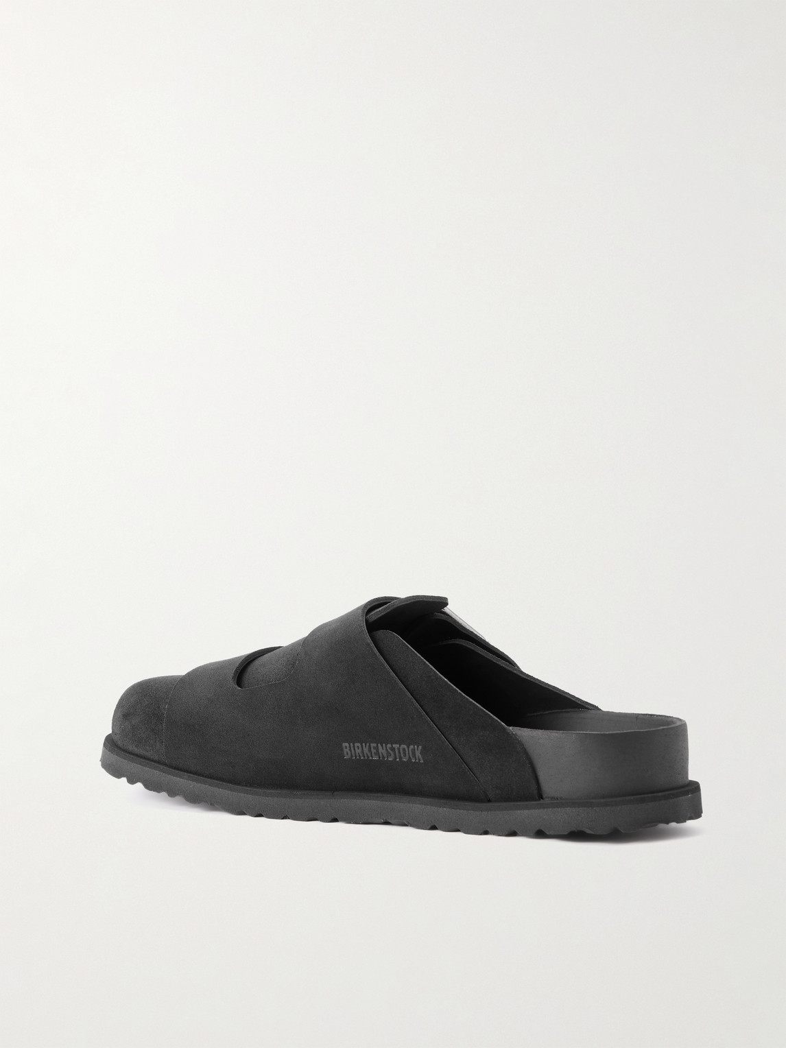 Birkenstock 1774 Double-strap Suede Slippers In Black