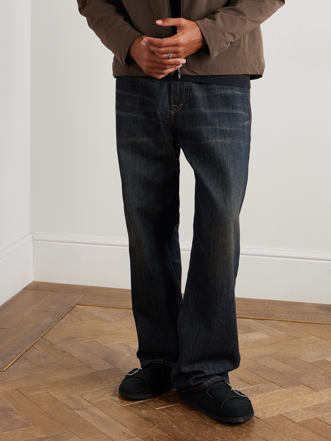 Birkenstock 1774 Double-strap Suede Slippers In Black