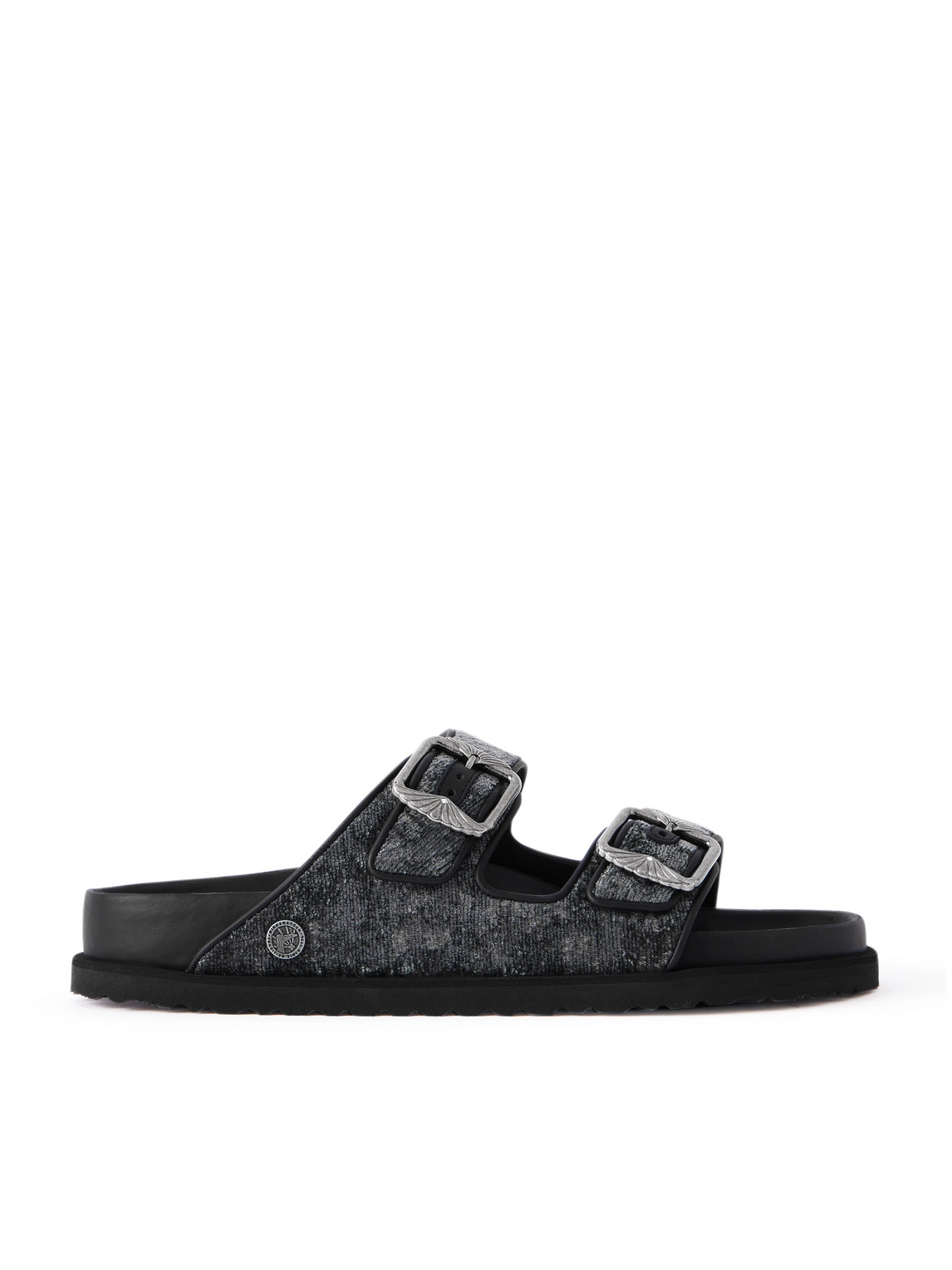 Birkenstock 1774 Arizona Velvet Sandals In Black