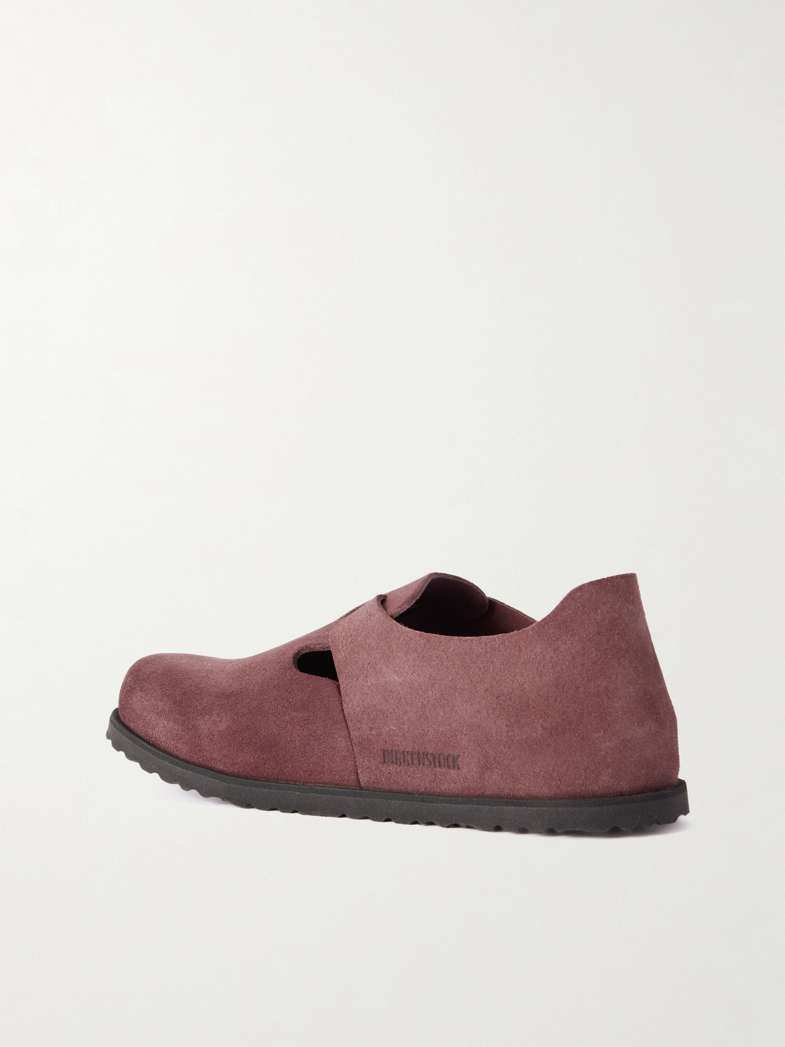 Birkenstock 1774 London Suede Clogs In Burgundy