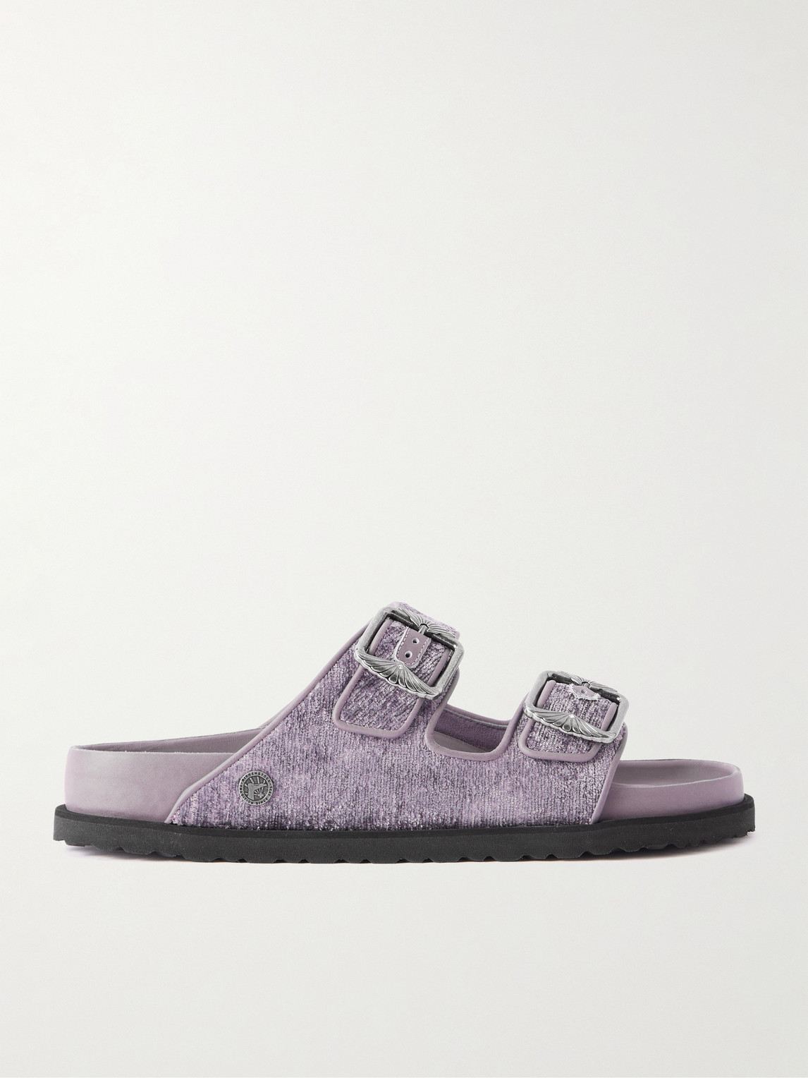 Birkenstock 1774 Arizona Velvet Sandals In Purple