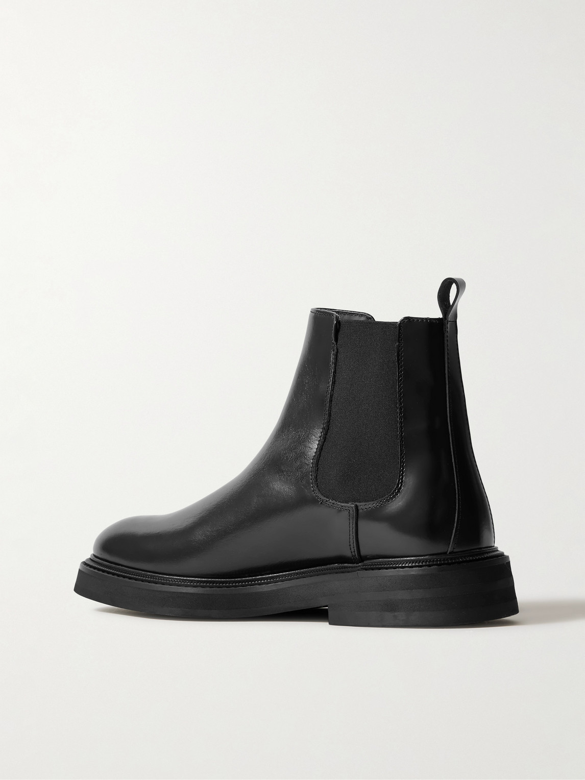 Vinny's Officer Glossed-leather Chelsea Boots In Black