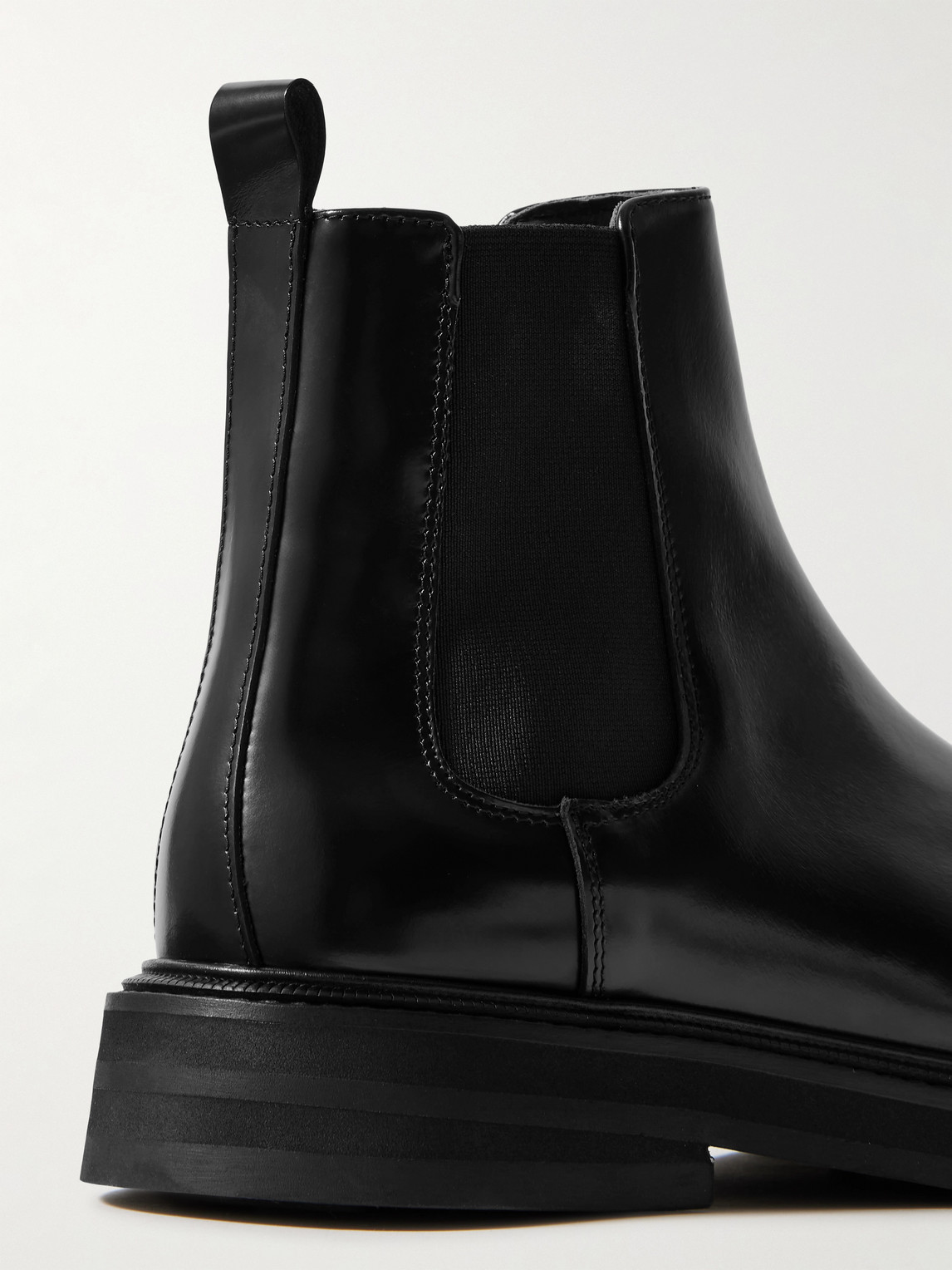 Vinny's Officer Glossed-leather Chelsea Boots In Black