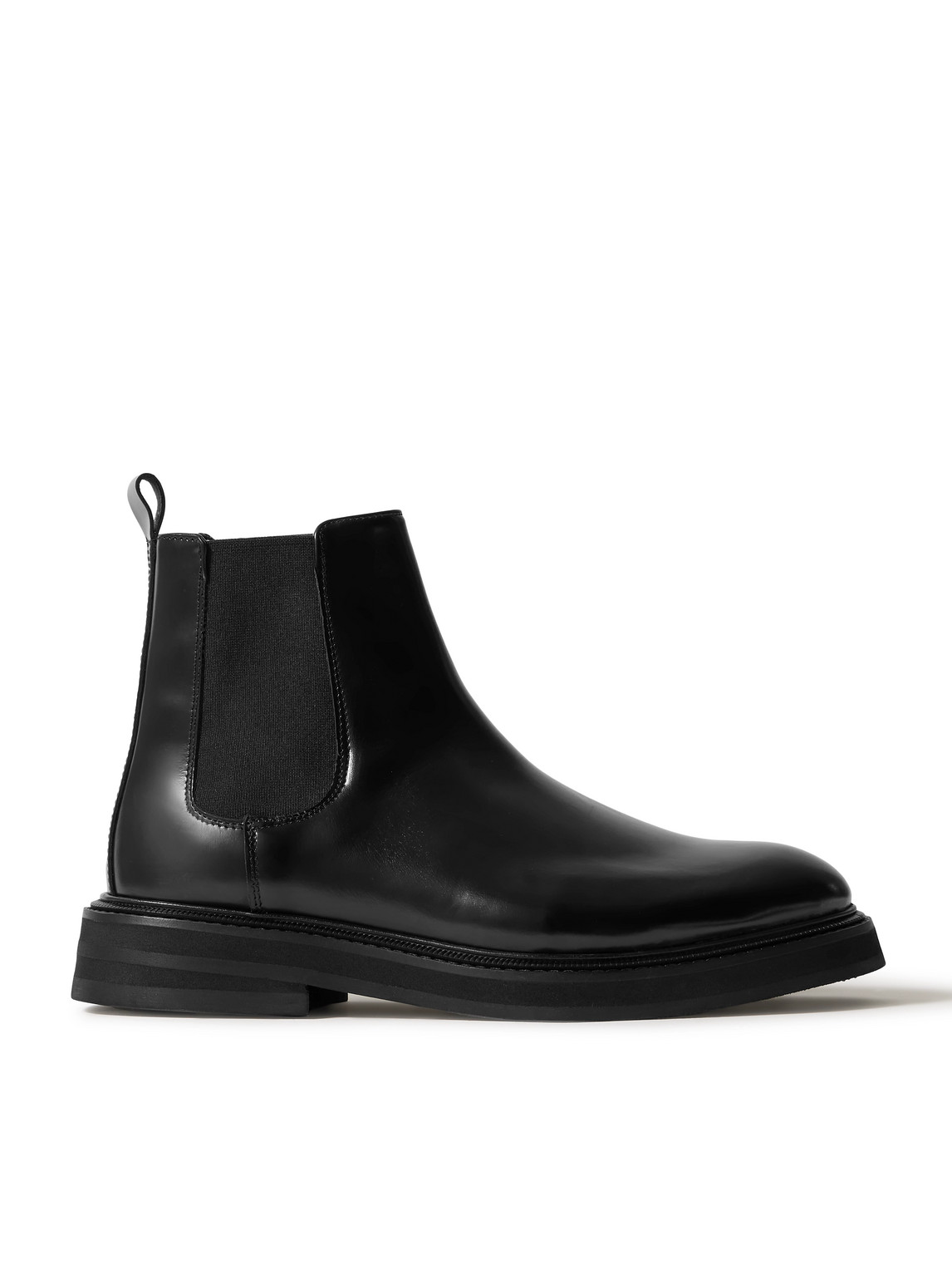 Vinny's Officer Glossed-leather Chelsea Boots In Black