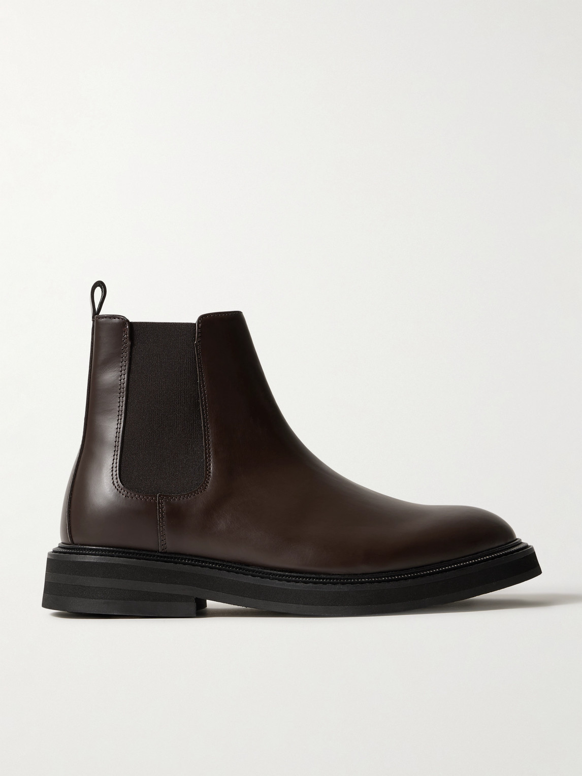 Vinny's Officer Leather Chelsea Boots In Brown