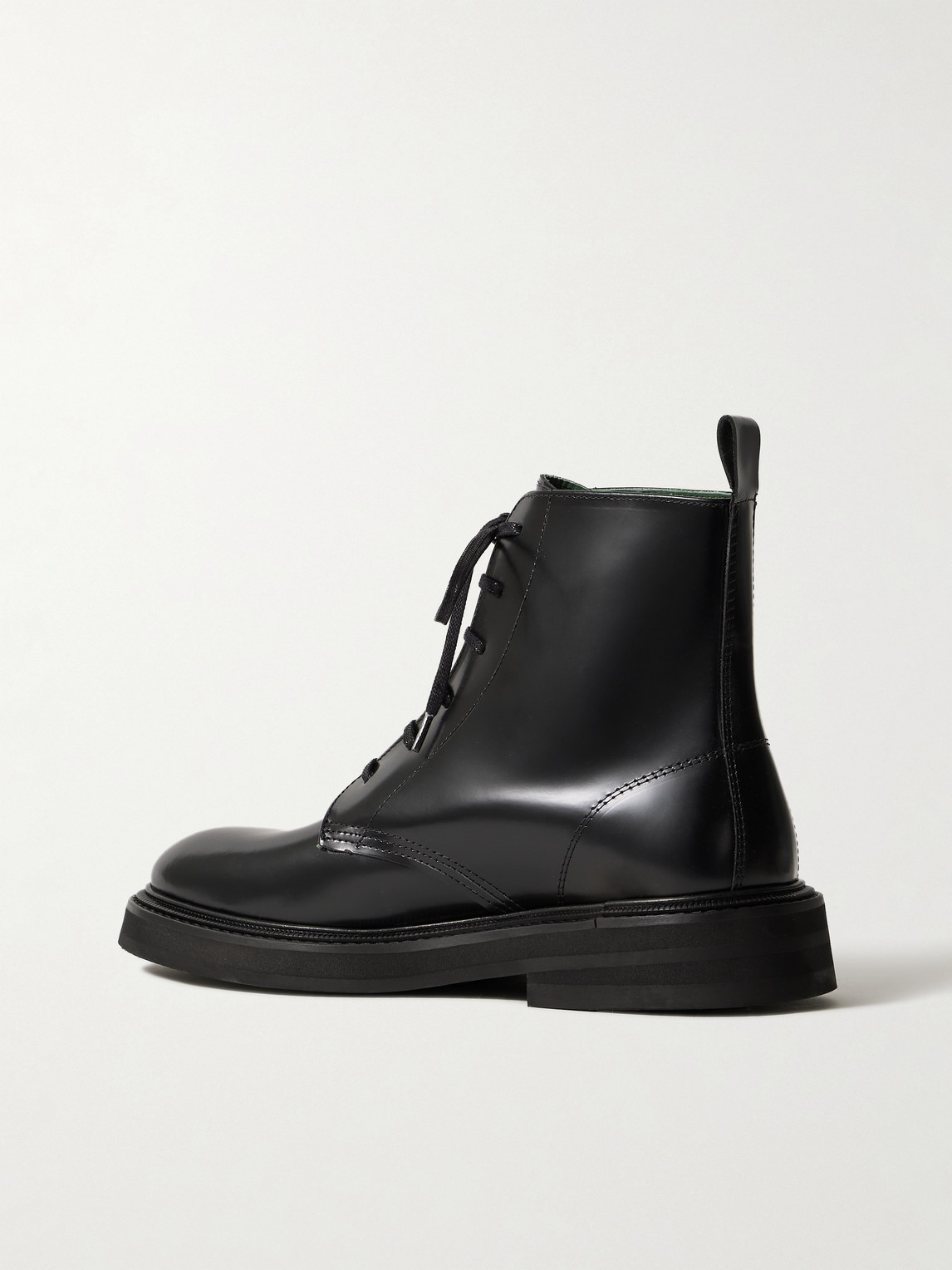 Vinny's Officer Glossed-leather Boots In Black
