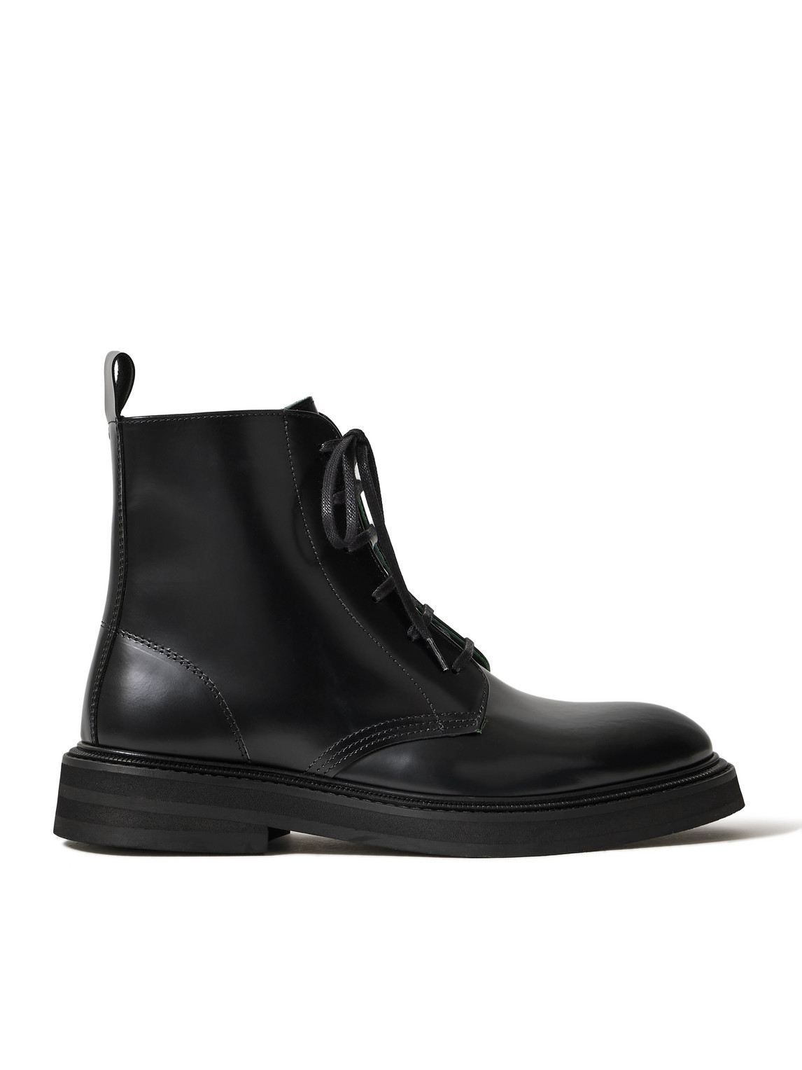 Vinny's Officer Glossed-leather Boots In Black