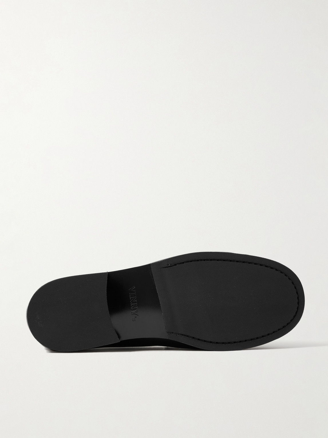 Vinny's Ogee Full-grain Leather Penny Loafers In Black