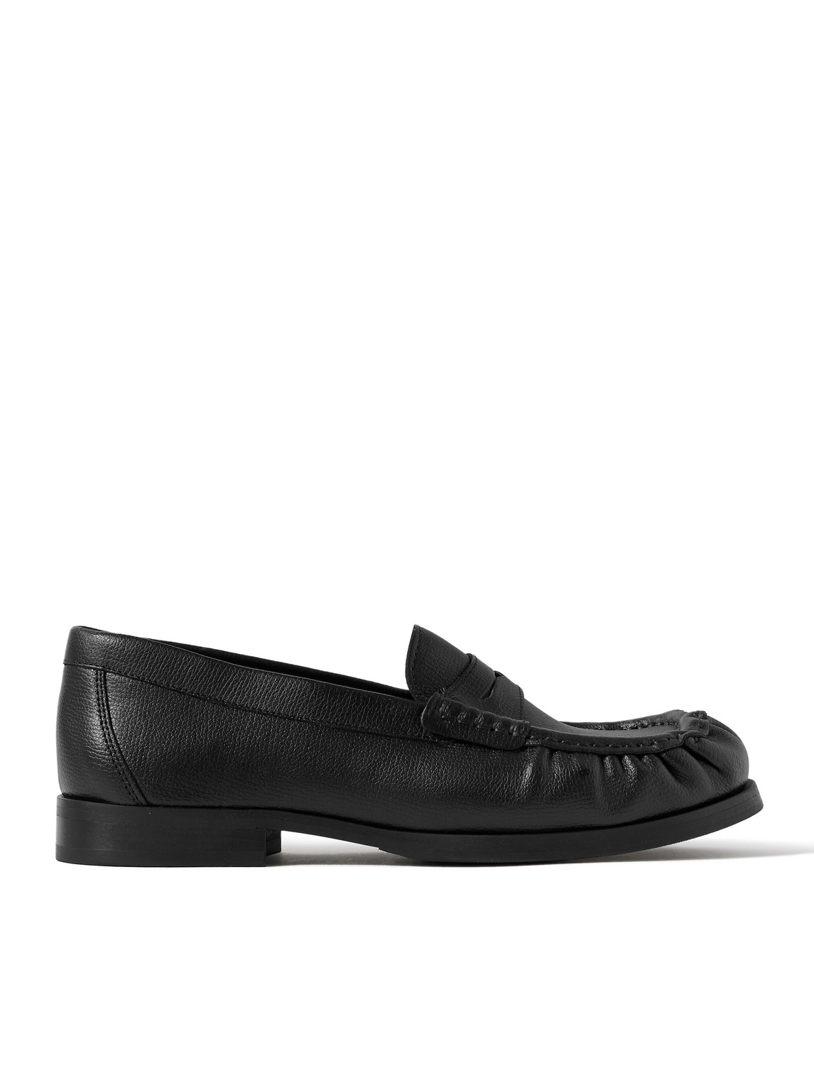 Vinny's Ogee Full-grain Leather Penny Loafers In Black