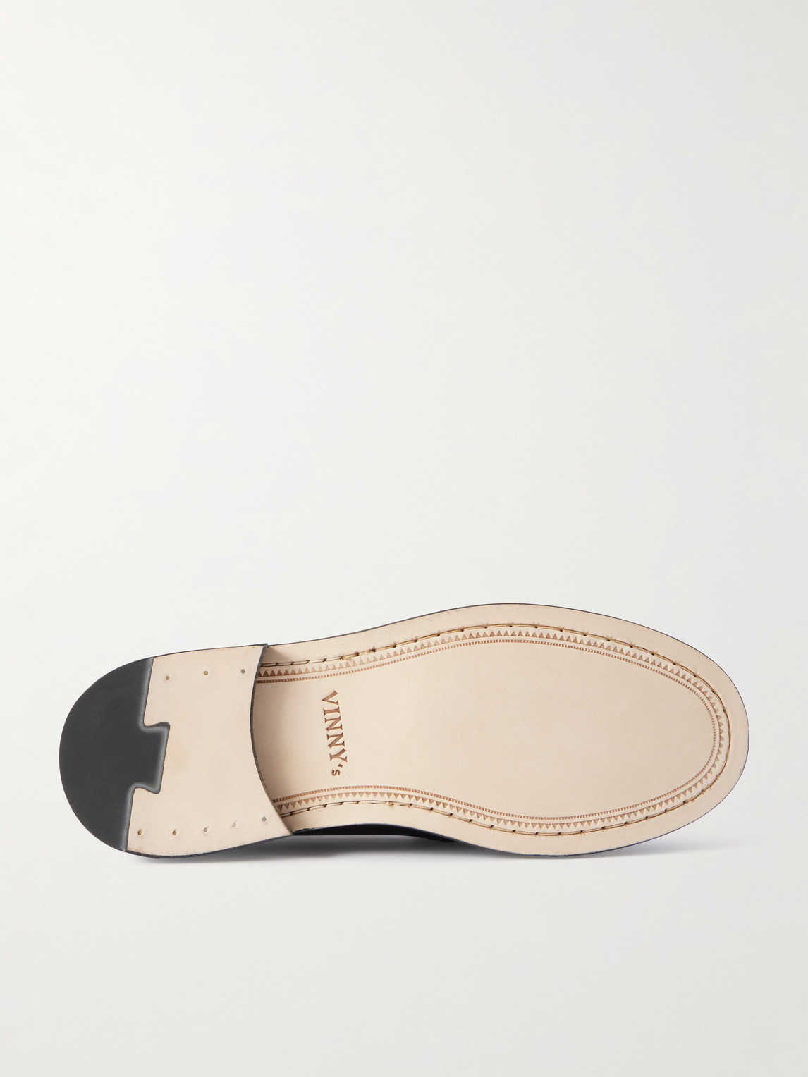 Vinny's Yardee Polished-leather Penny Loafers In Black