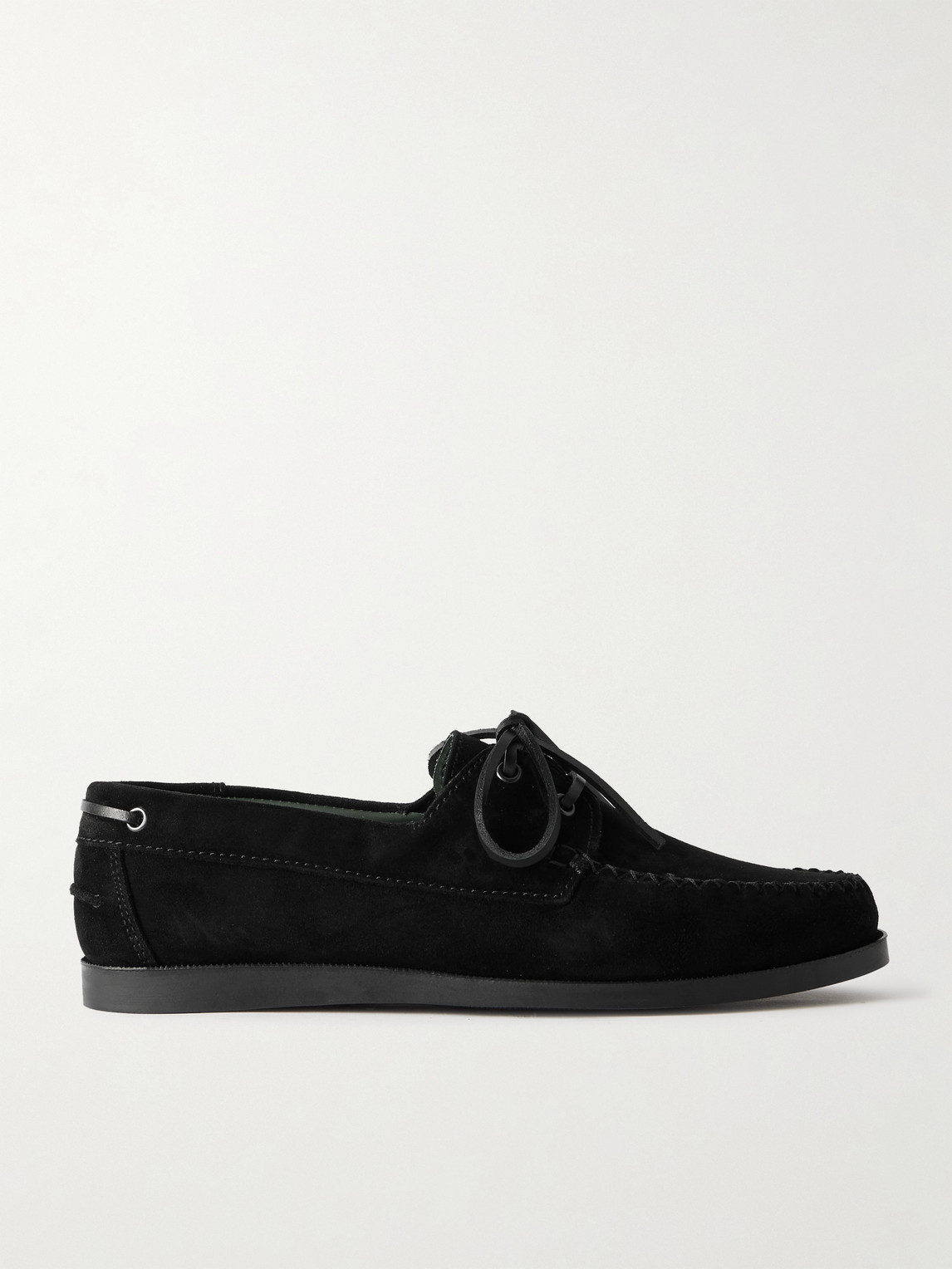 Vinny's Suede Boat Shoes In Black