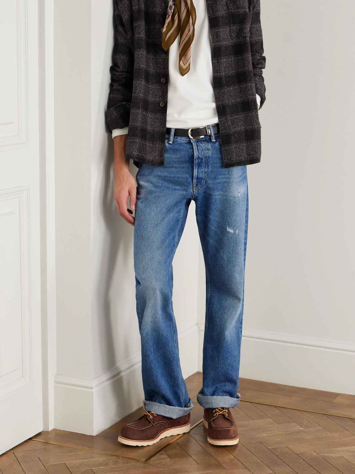 Red Wing Shoes Suede Ankle Lace-up Shoes With Round Toe In Brown