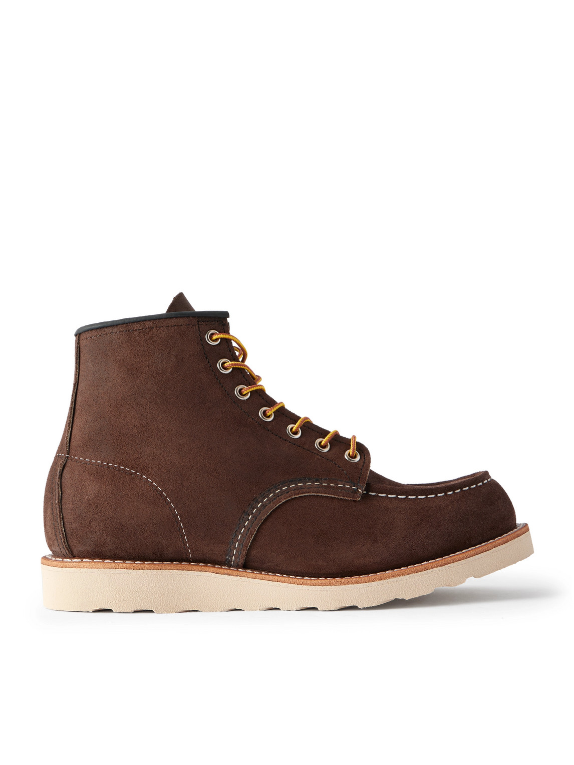 Red Wing Shoes Suede Ankle Lace-up Shoes With Round Toe In Brown