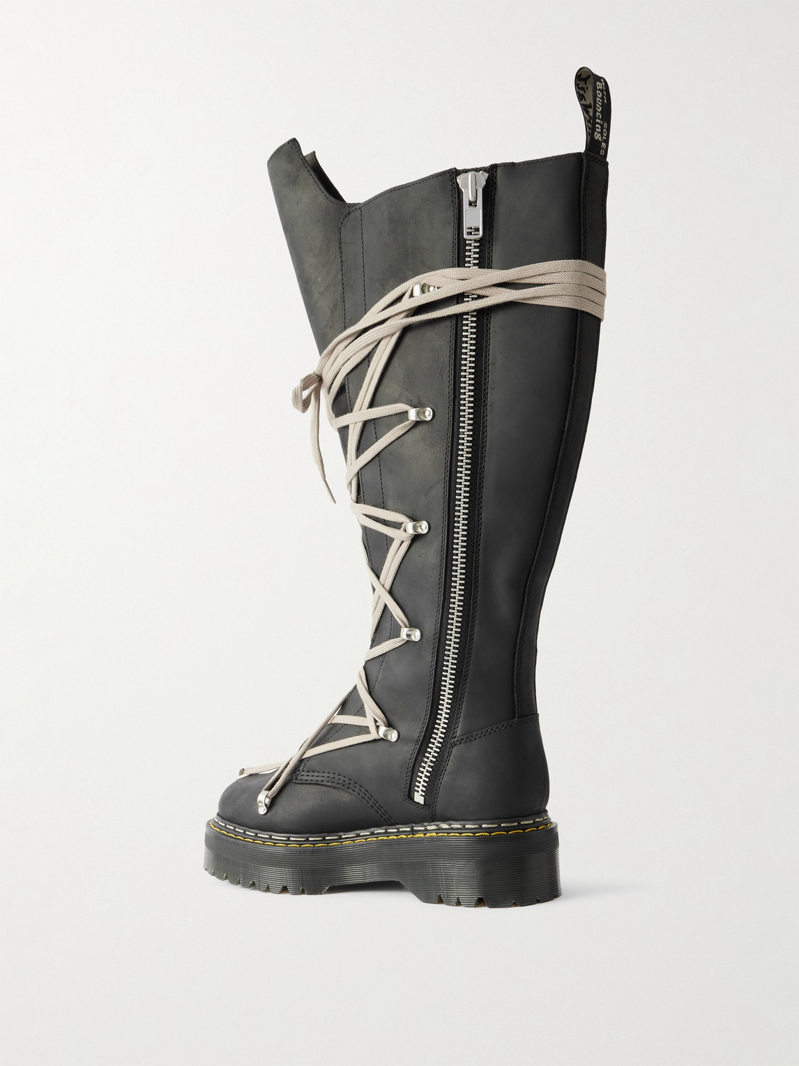 Rick Owens X Dr. Martens 1b60 Quad Sole Pentalace Boot In Black