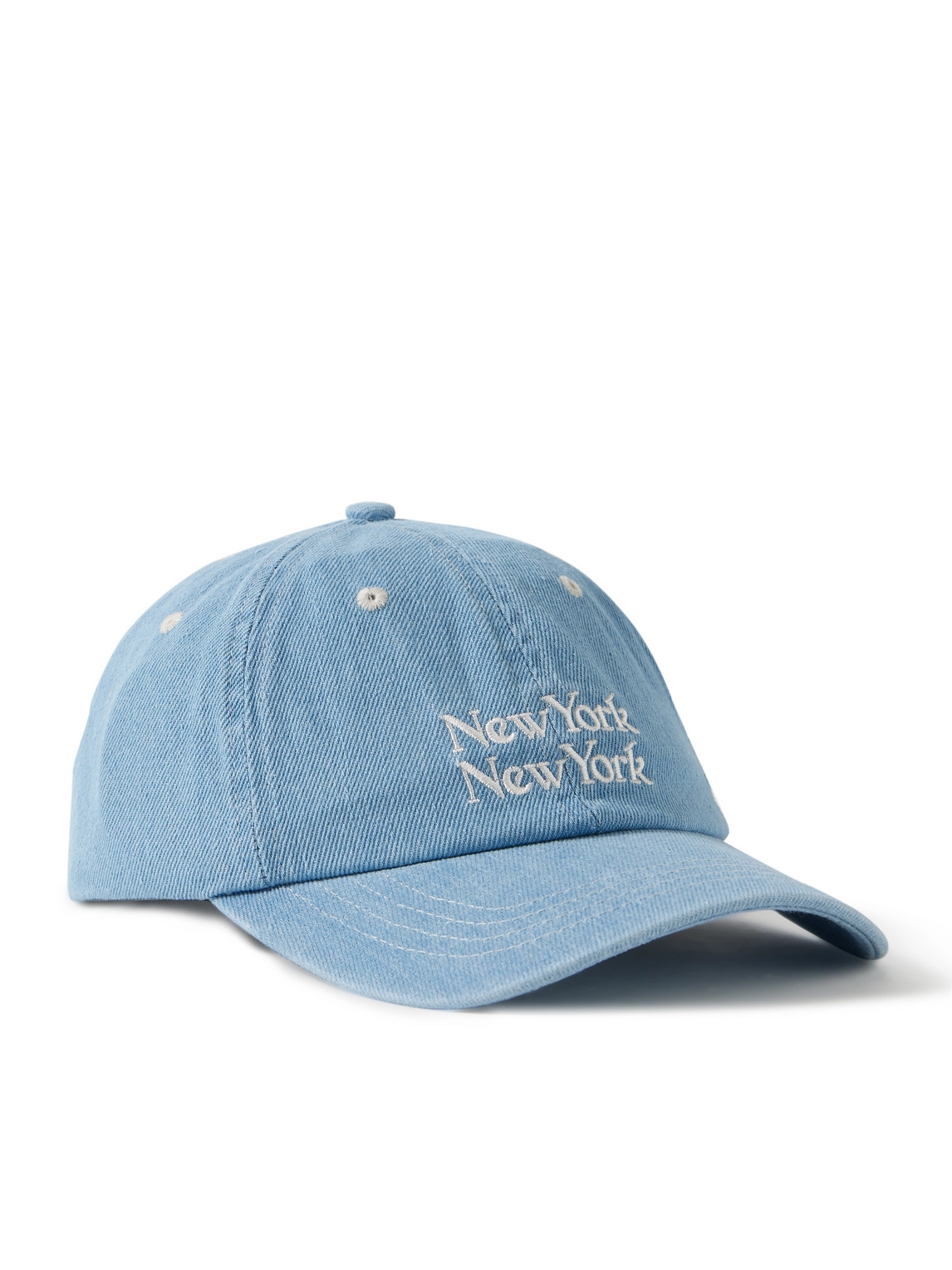 Corridor Ny Ny Embroidered Cotton-twill Baseball Cap In Blue
