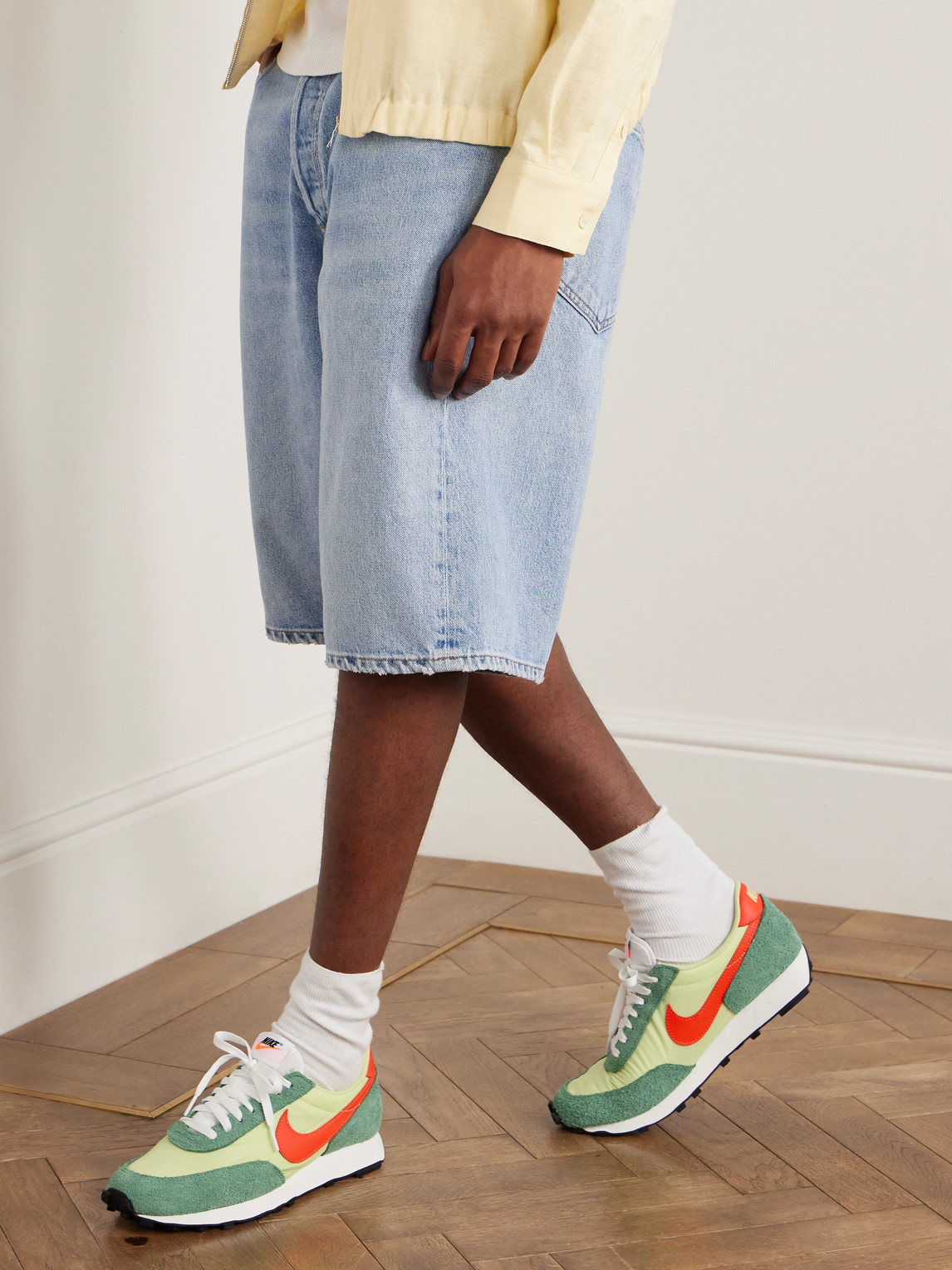 Nike Daybreak Leather-trimmed Suede And Shell Sneakers In Multi