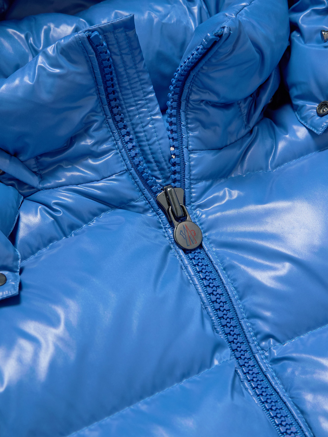 Maya Logo-Appliquéd Quilted Shell Hooded Down Jacket