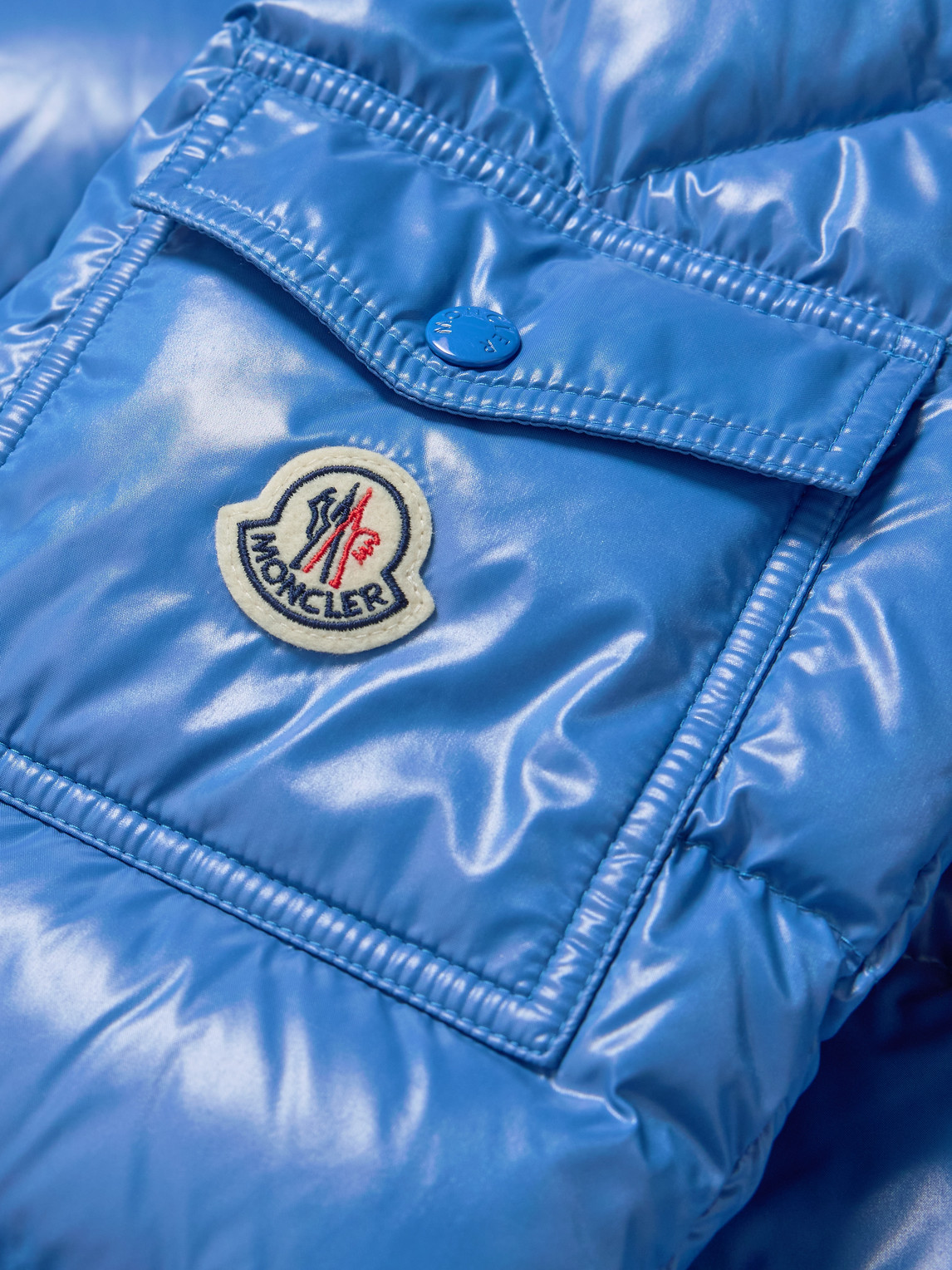 Maya Logo-Appliquéd Quilted Shell Hooded Down Jacket