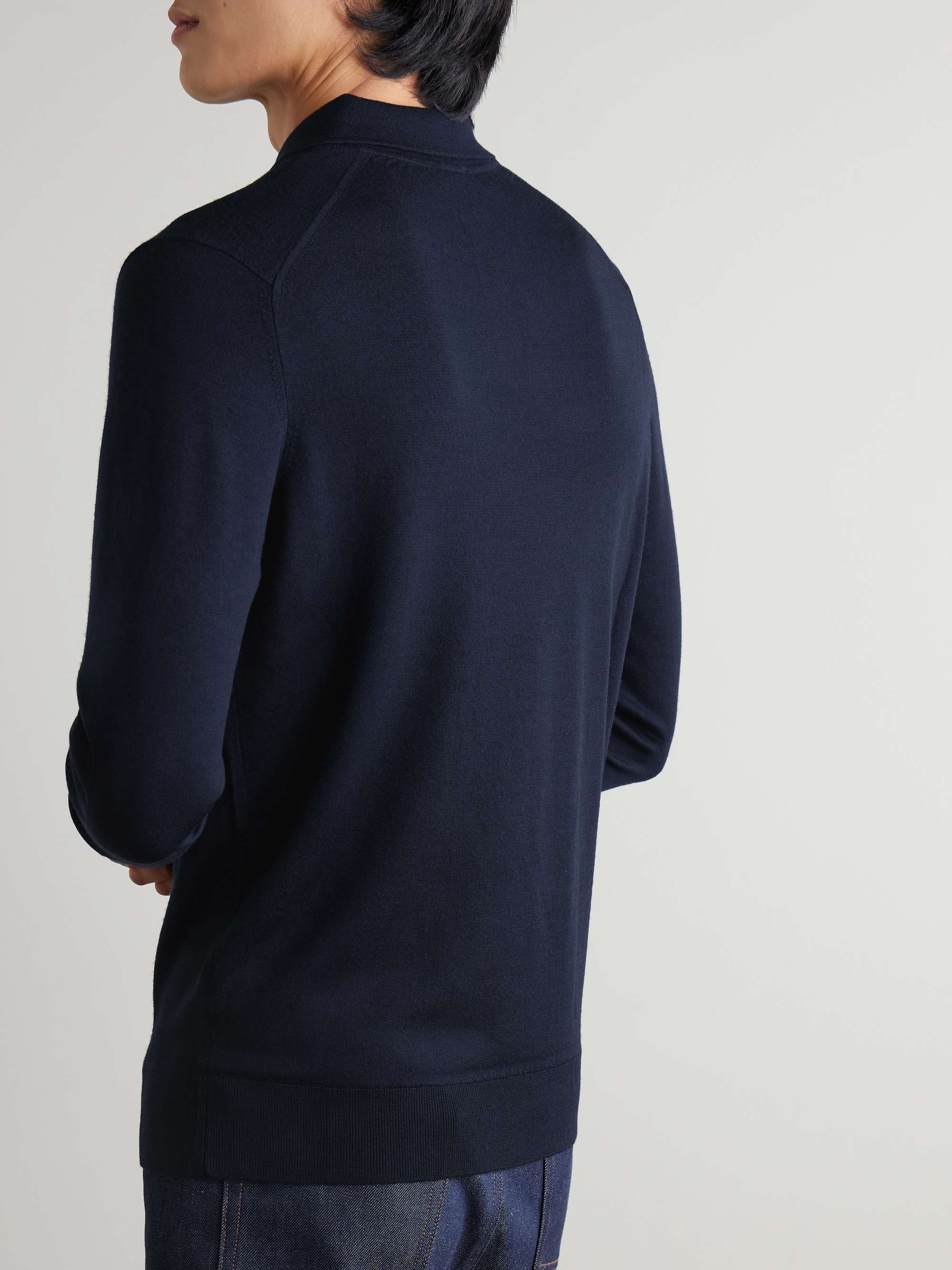 SUNSPEL Slim-Fit Merino Wool Polo Shirt