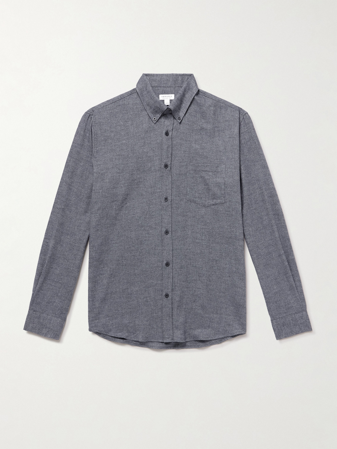 Sunspel Button-Down Collar Cotton-Flannel hirt - Men