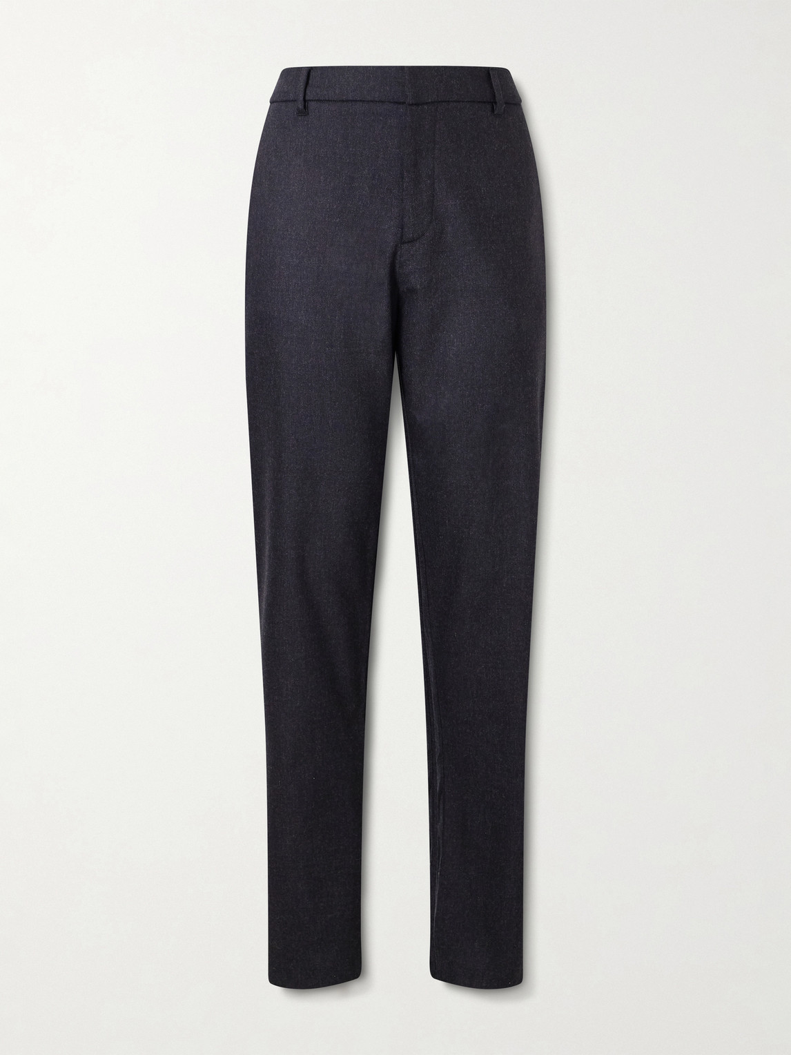 Sunspel Tapered Stretch Wool And Cashmere-blend Flannel Trousers In Gray