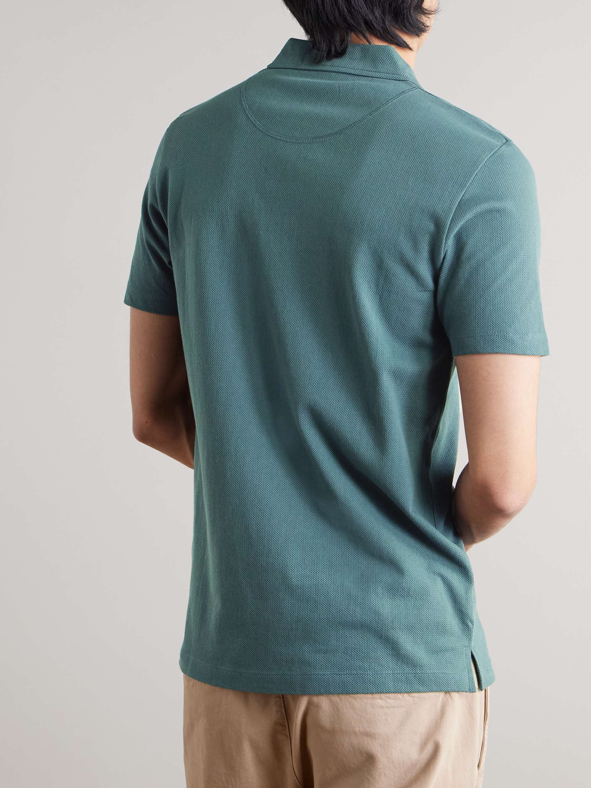 SUNSPEL Riviera Slim-Fit Cotton-Mesh Polo Shirt