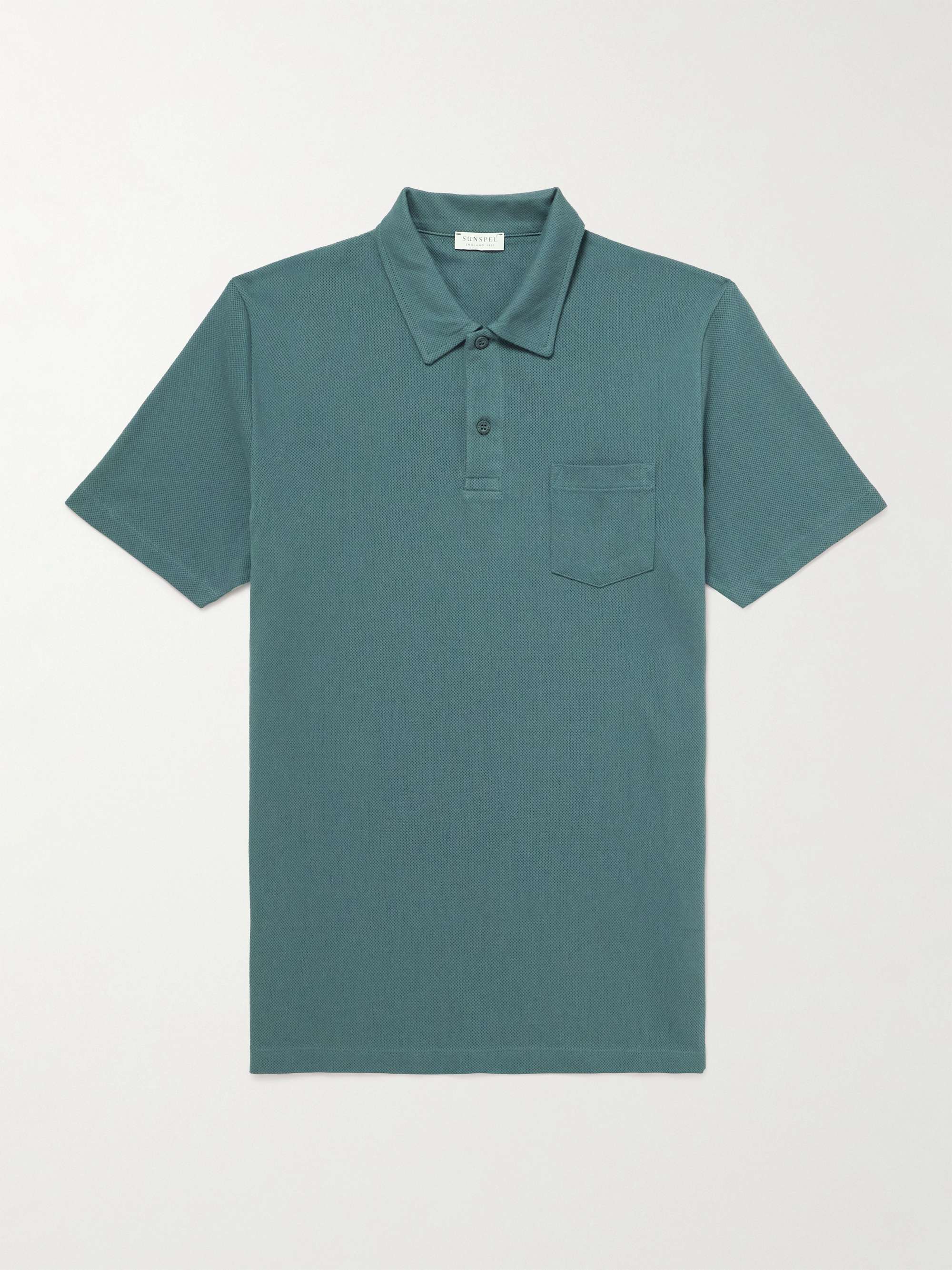 SUNSPEL Riviera Slim-Fit Cotton-Mesh Polo Shirt