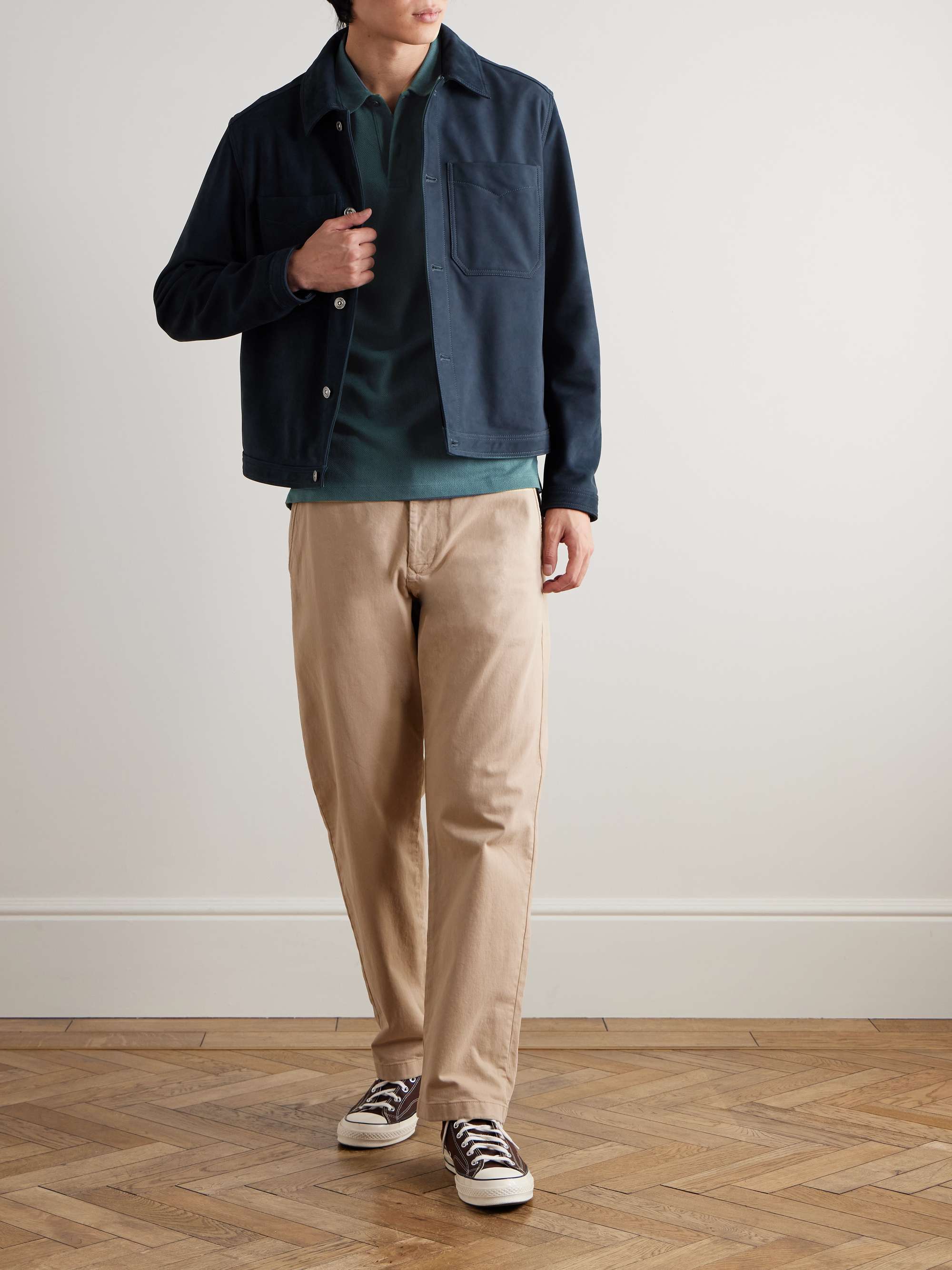 SUNSPEL Riviera Slim-Fit Cotton-Mesh Polo Shirt