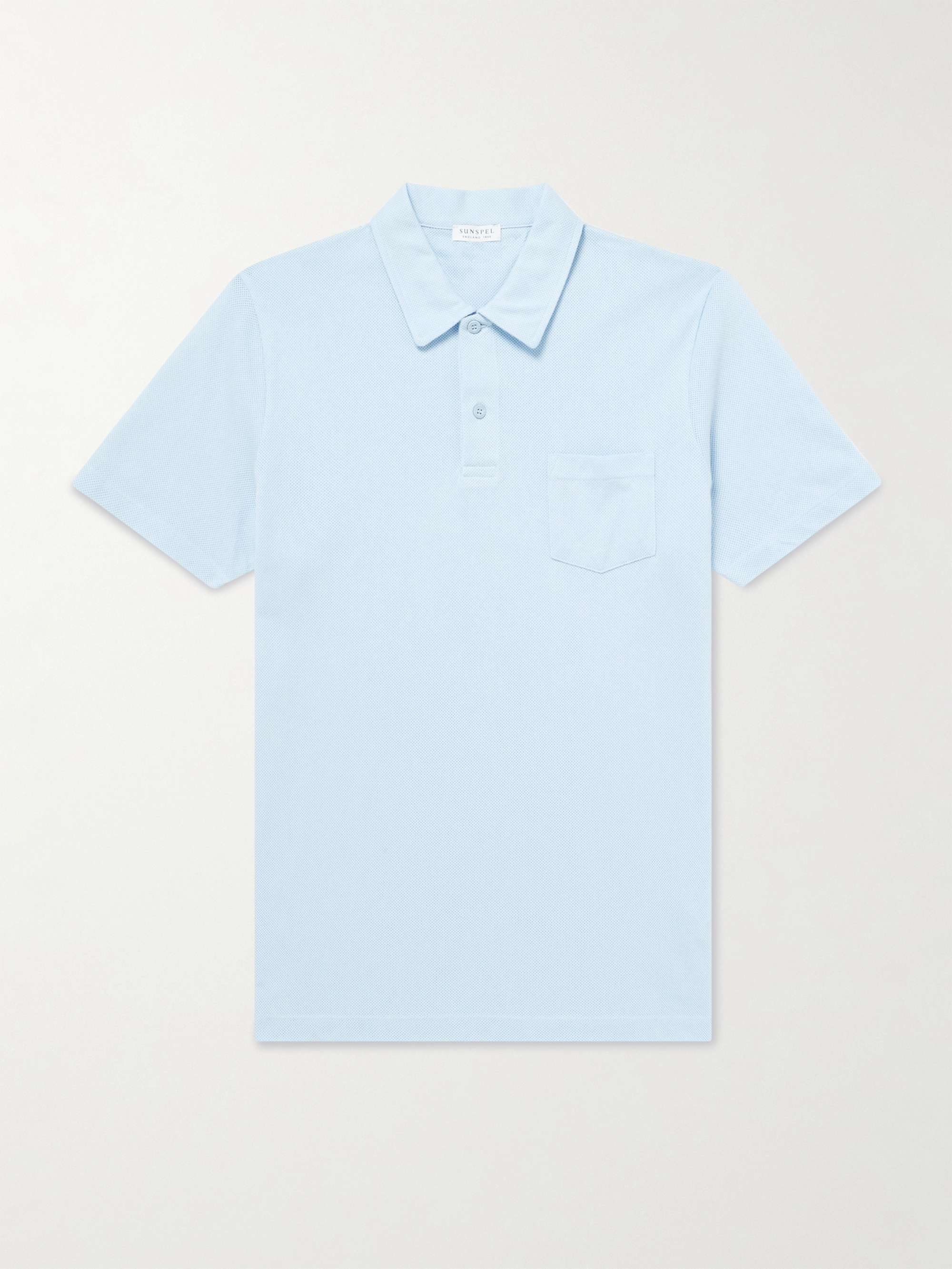 SUNSPEL Riviera Slim-Fit Cotton-Mesh Polo Shirt