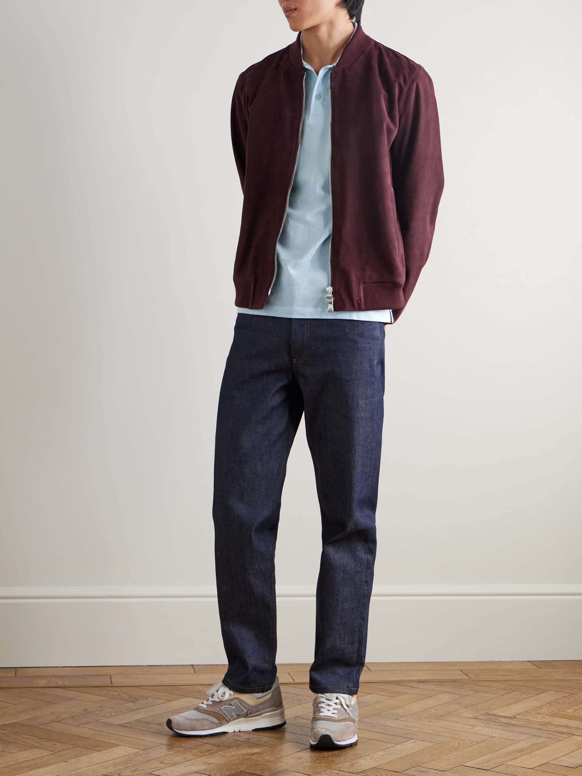 SUNSPEL Riviera Slim-Fit Cotton-Mesh Polo Shirt