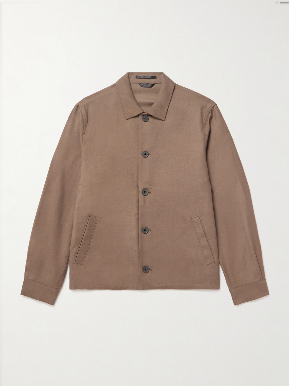 Sunspel Virgin Wool-twill Jacket In Brown