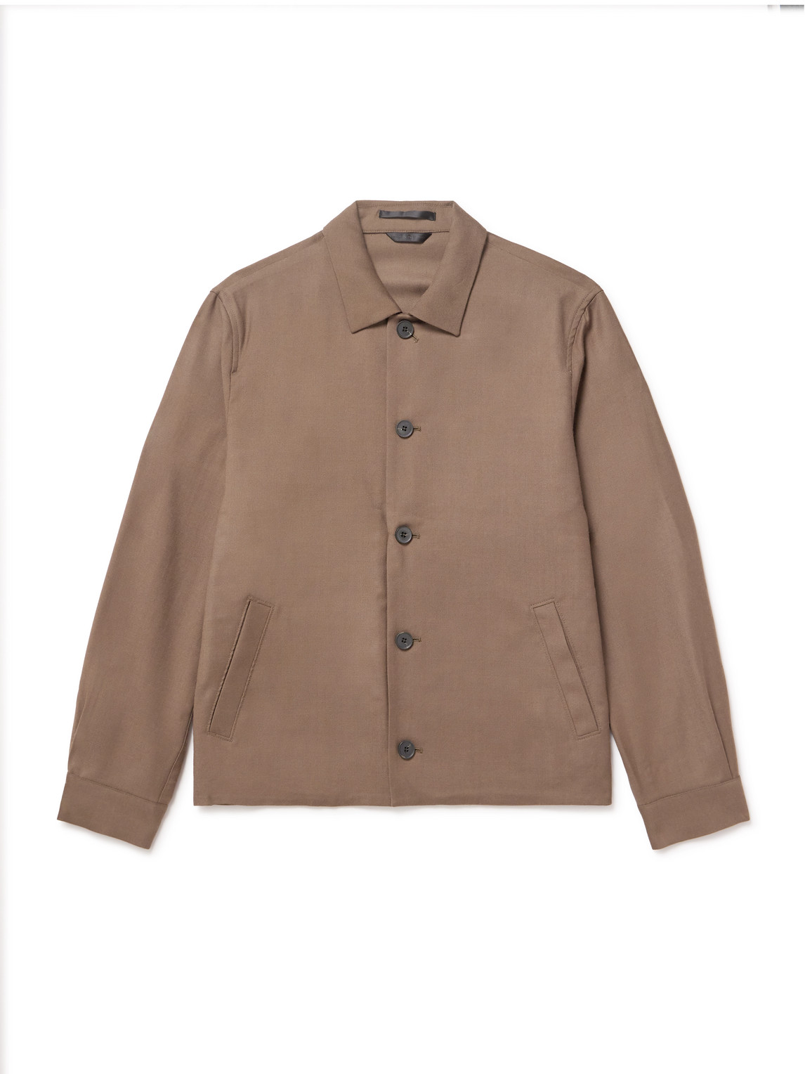 Sunspel Virgin Wool-twill Jacket In Brown