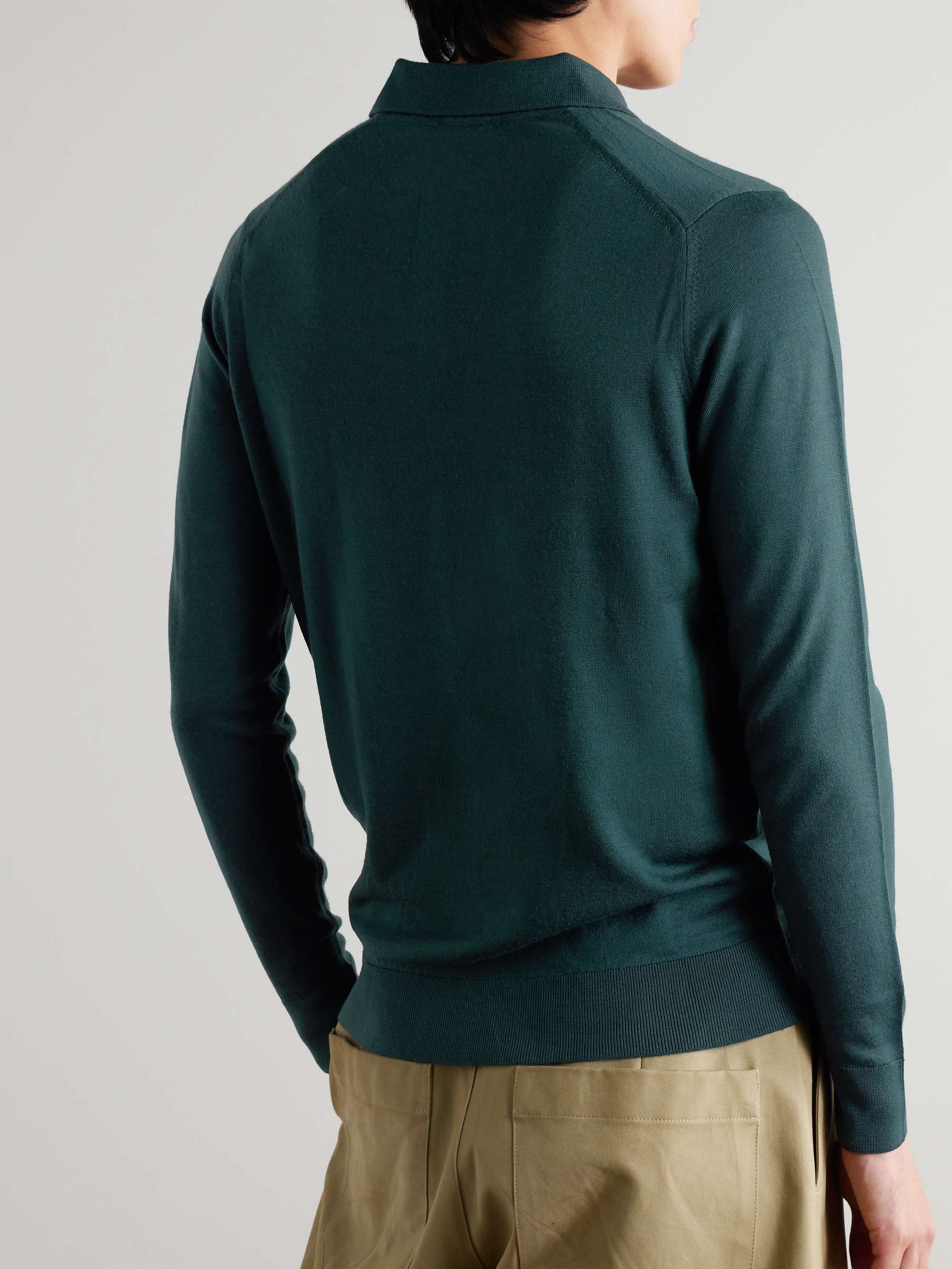 SUNSPEL Slim-Fit Merino Wool Polo Shirt