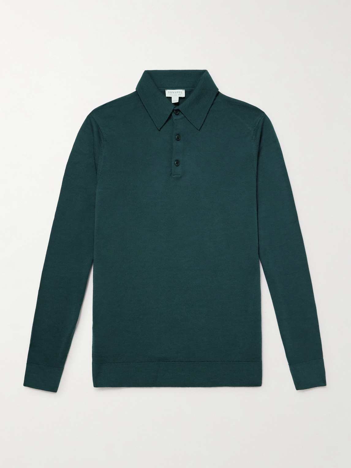 Sunspel lim-Fit Merino Wool Polo hirt - Men