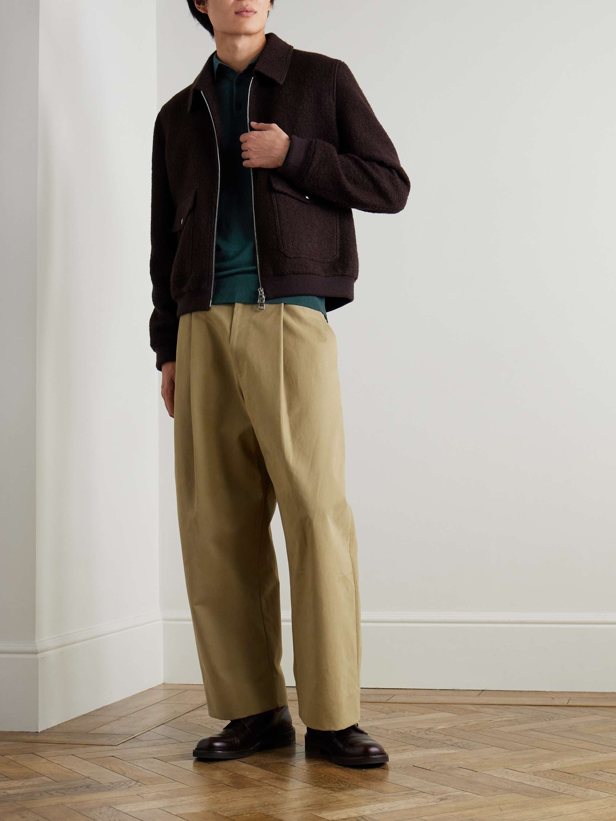 SUNSPEL Slim-Fit Merino Wool Polo Shirt