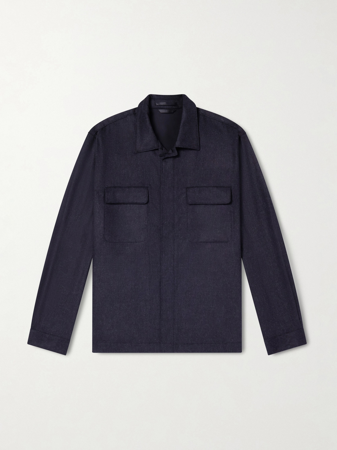 Sunspel Stretch Wool and Cashmere-Blend Flannel Overshirt - Men