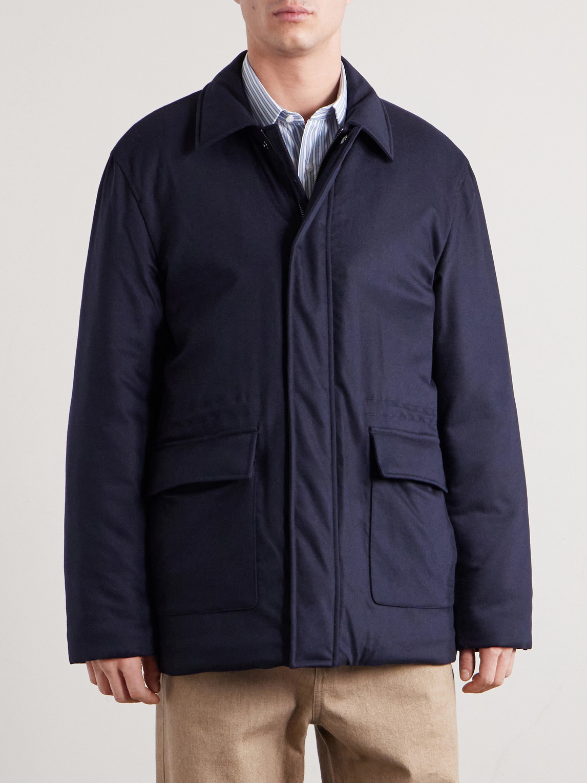  Sunspel - Padded Wool-blend Field Jacket - Men - Blue - S 