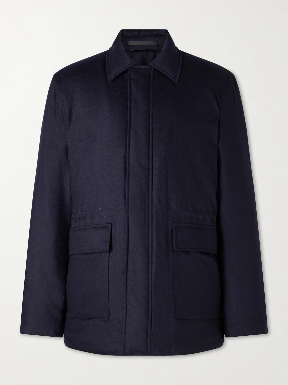 Sunspel Padded Wool-blend Field Jacket In Blue