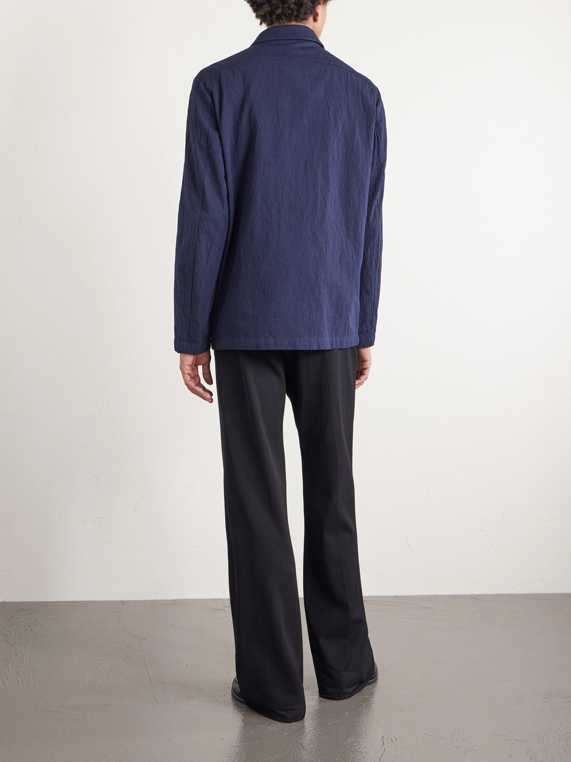  Barena - Crinkled Cotton-blend Overshirt - Men - Blue - It 48 