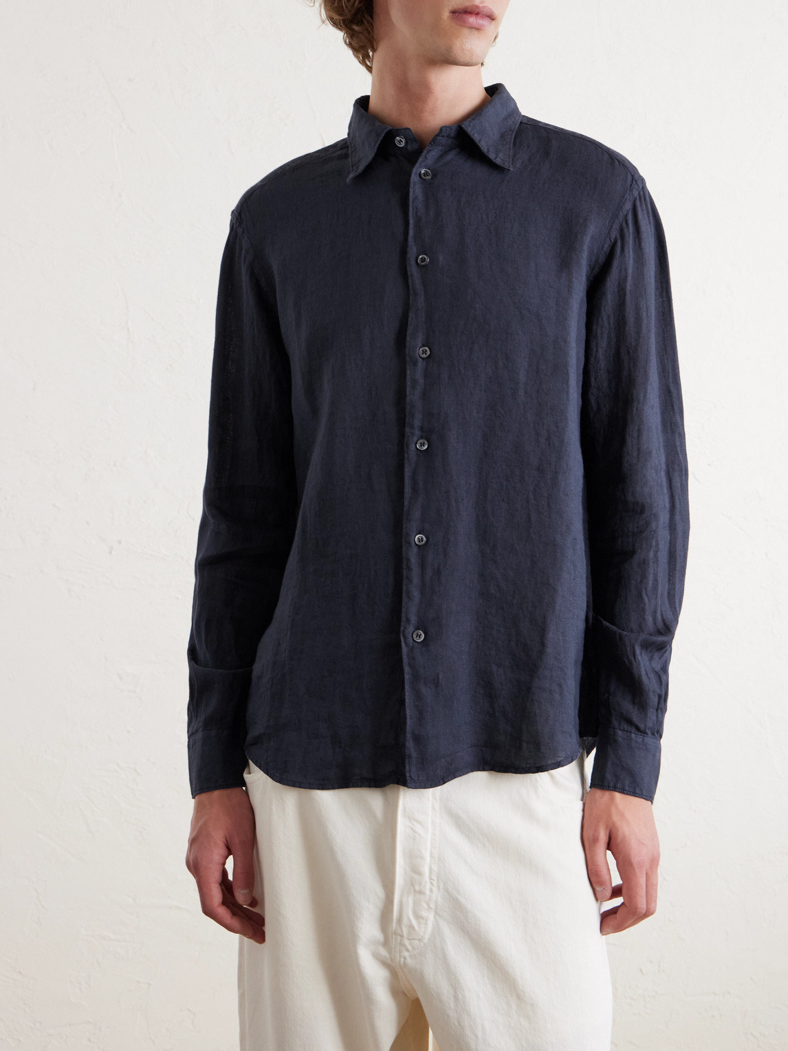  Barena - Linen Shirt - Men - Blue - It 56 