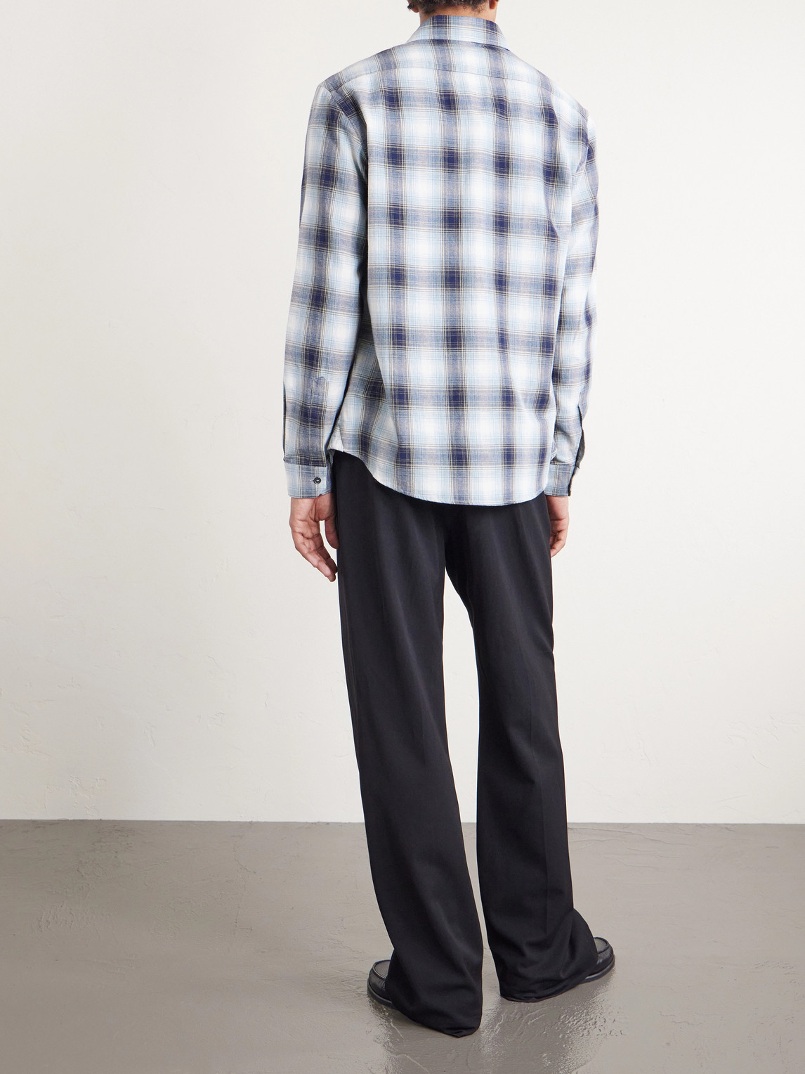  Barena - Checked Cotton-flannel Shirt - Men - Blue - It 46 