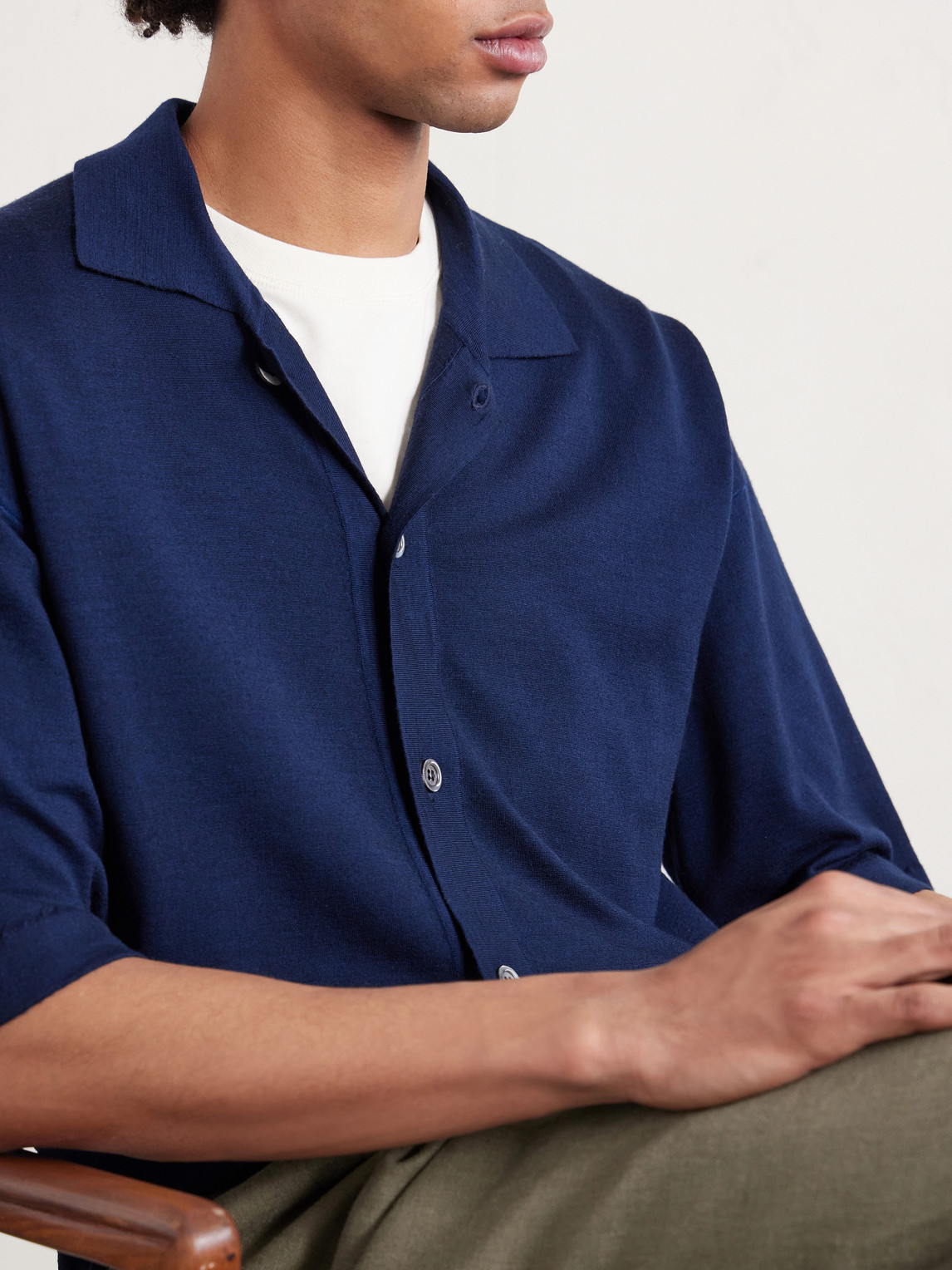  Barena - Merino Wool Shirt - Men - Blue - S 