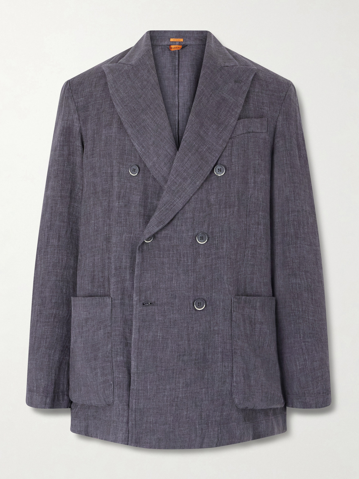 Barena – Unstructured Double-Breasted Linen-Blend Suit Jacket
