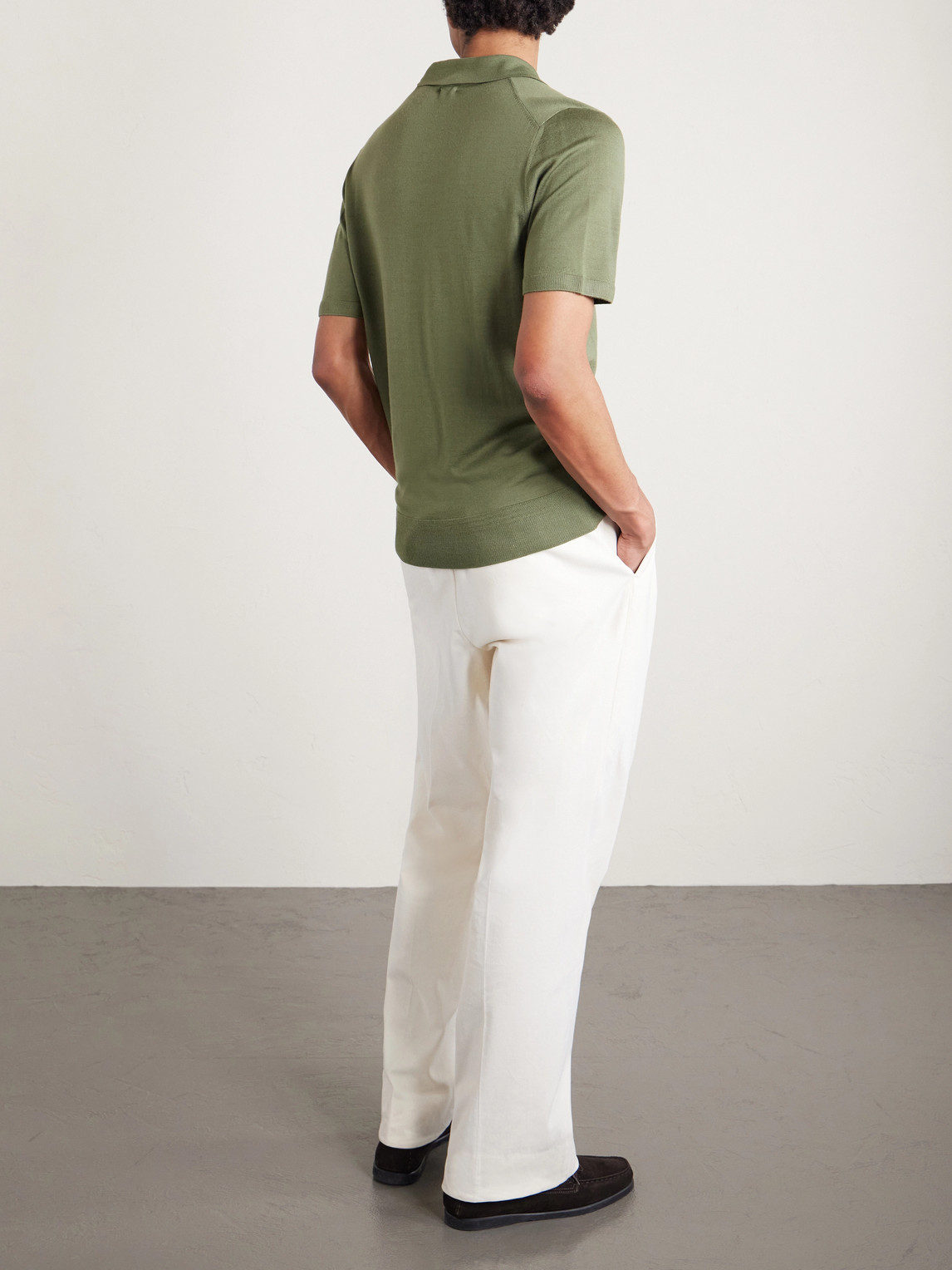  Barena - Marco Merino Wool Polo Shirt - Men - Green - S 