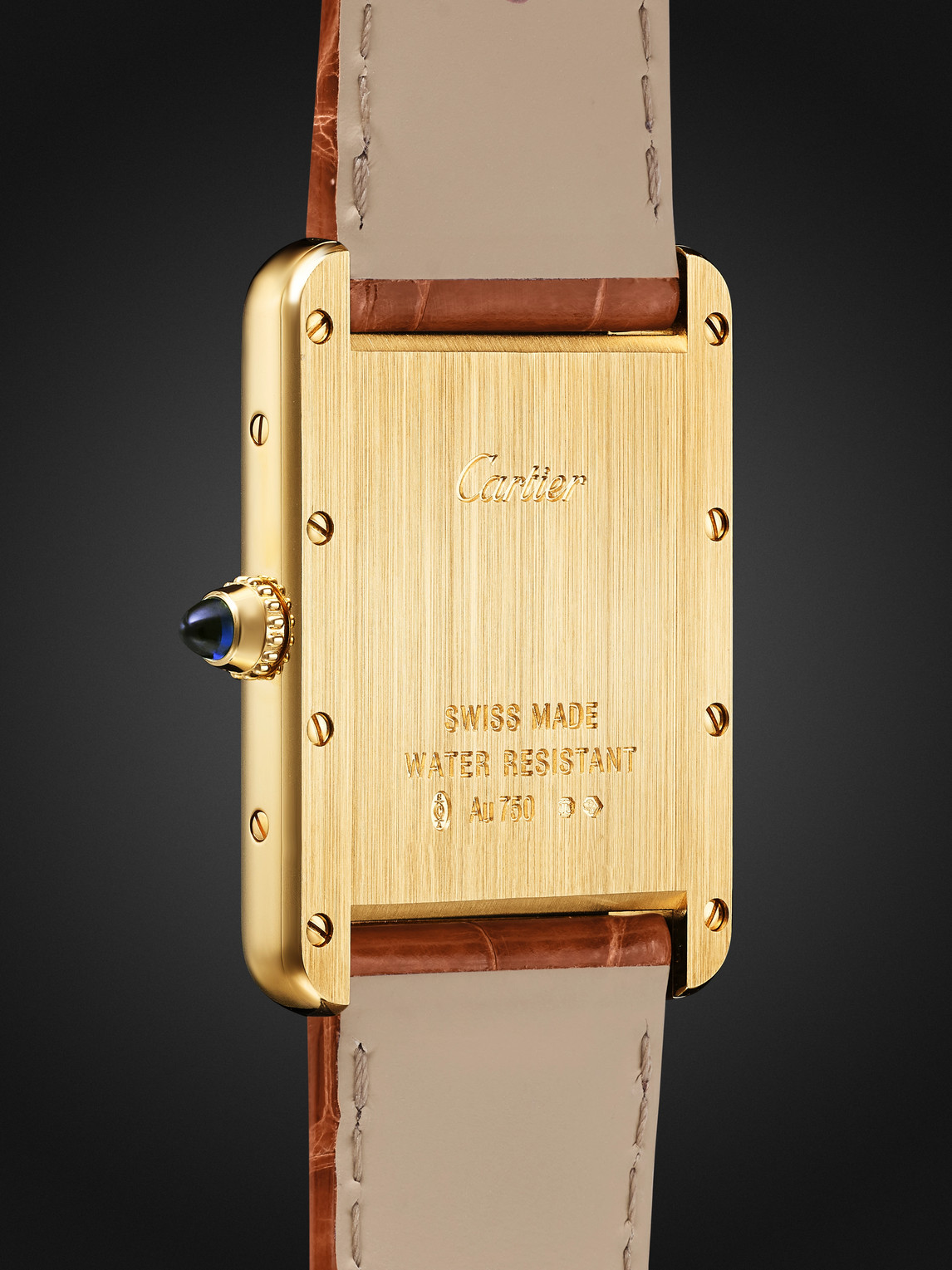  Cartier - Tank Louis Cartier 29.5mm 18-karat Gold And Alligator Watch, Ref. No. Crwgta0342 - Men - White 