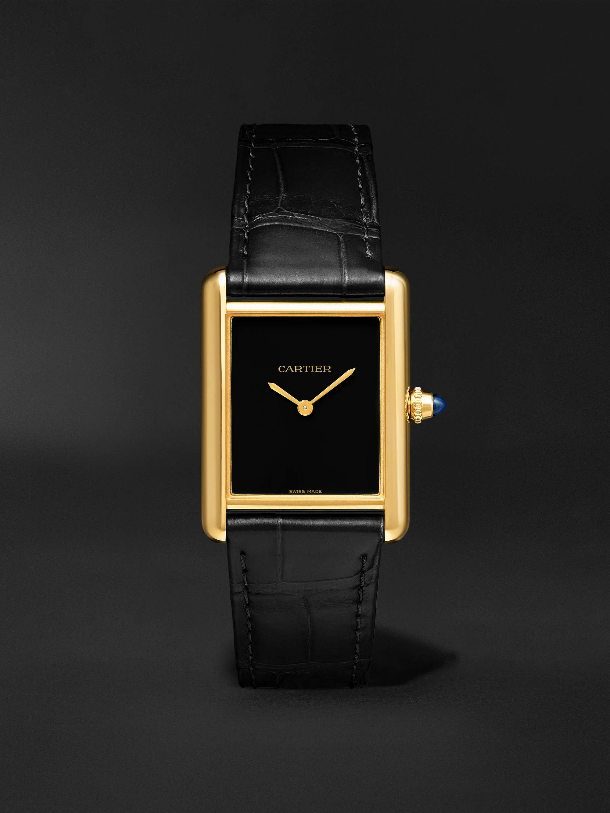 CARTIER Tank Must 33.7mm Stainless Steel and Alligator Watch, Ref